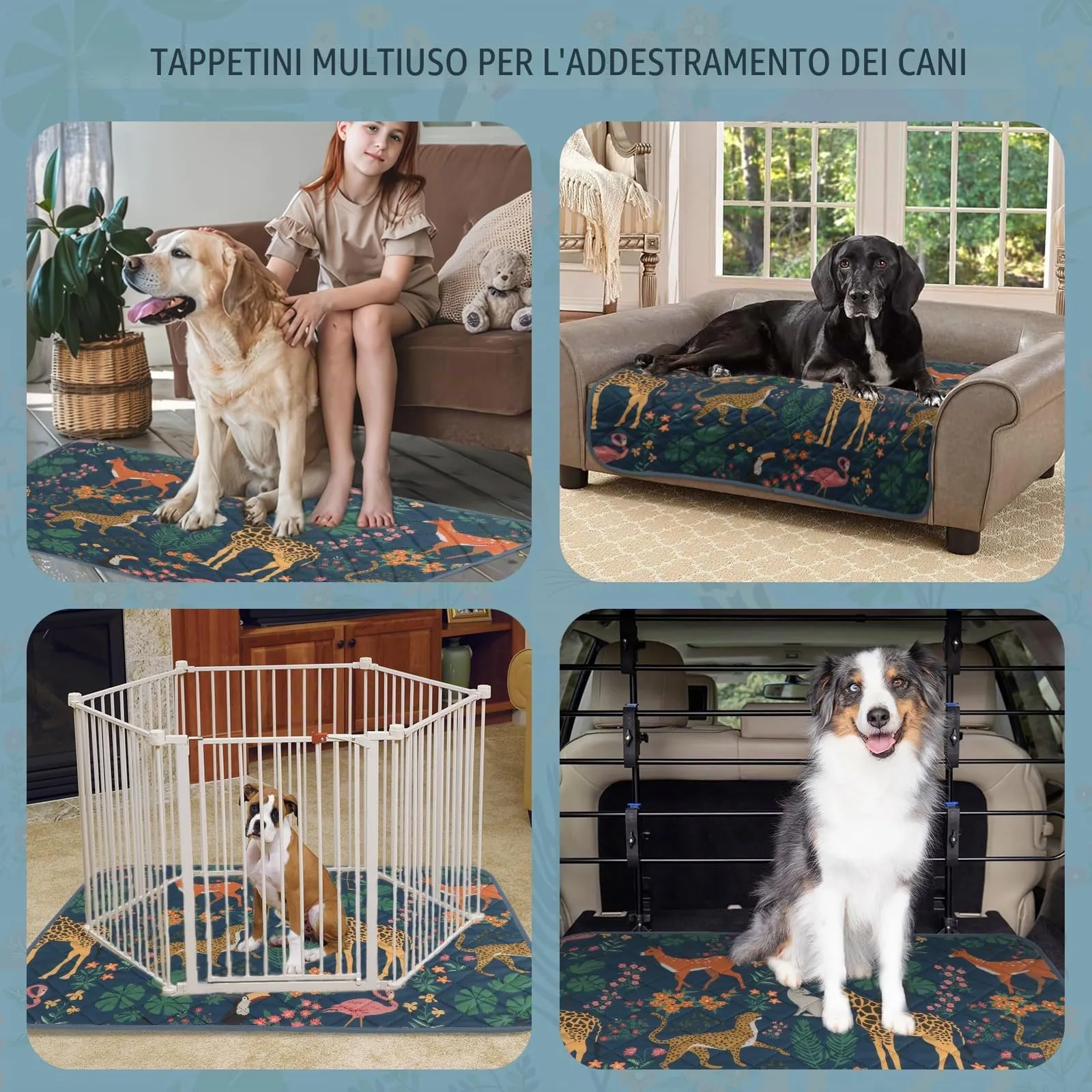 IEUUMLER 2 Pezzi Tappetini Lavabili igienici per Cani, Asciugatura Rapida Tappetino per Addestramento del Cane Riutilizzabile per Gatti, Cani, Conigli, Porcellini d'India EU013 - immagine 7