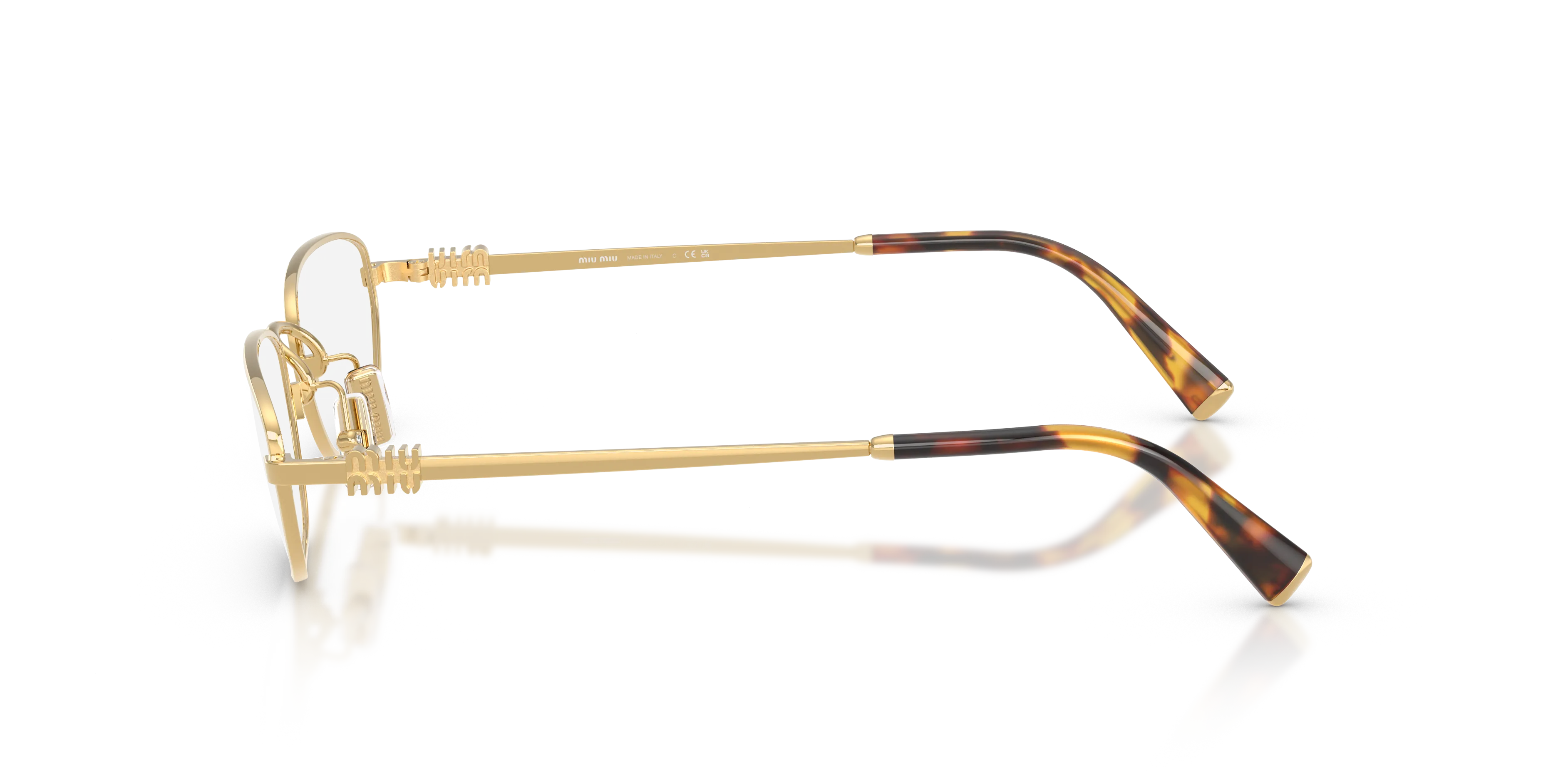Miu Miu MU 52ZV 5AK1O1 Montature da vista Metallo Oro Trasparente Geometrica Normale - immagine 4