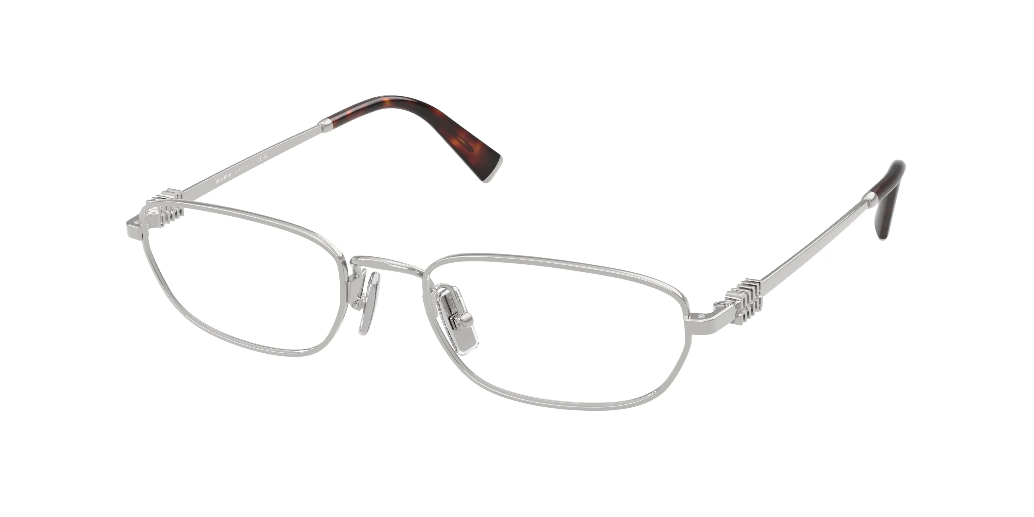Miu Miu MU 52ZV 1BC1O1 Montature da vista Metallo Argento Trasparente Geometrica Normale - immagine 1