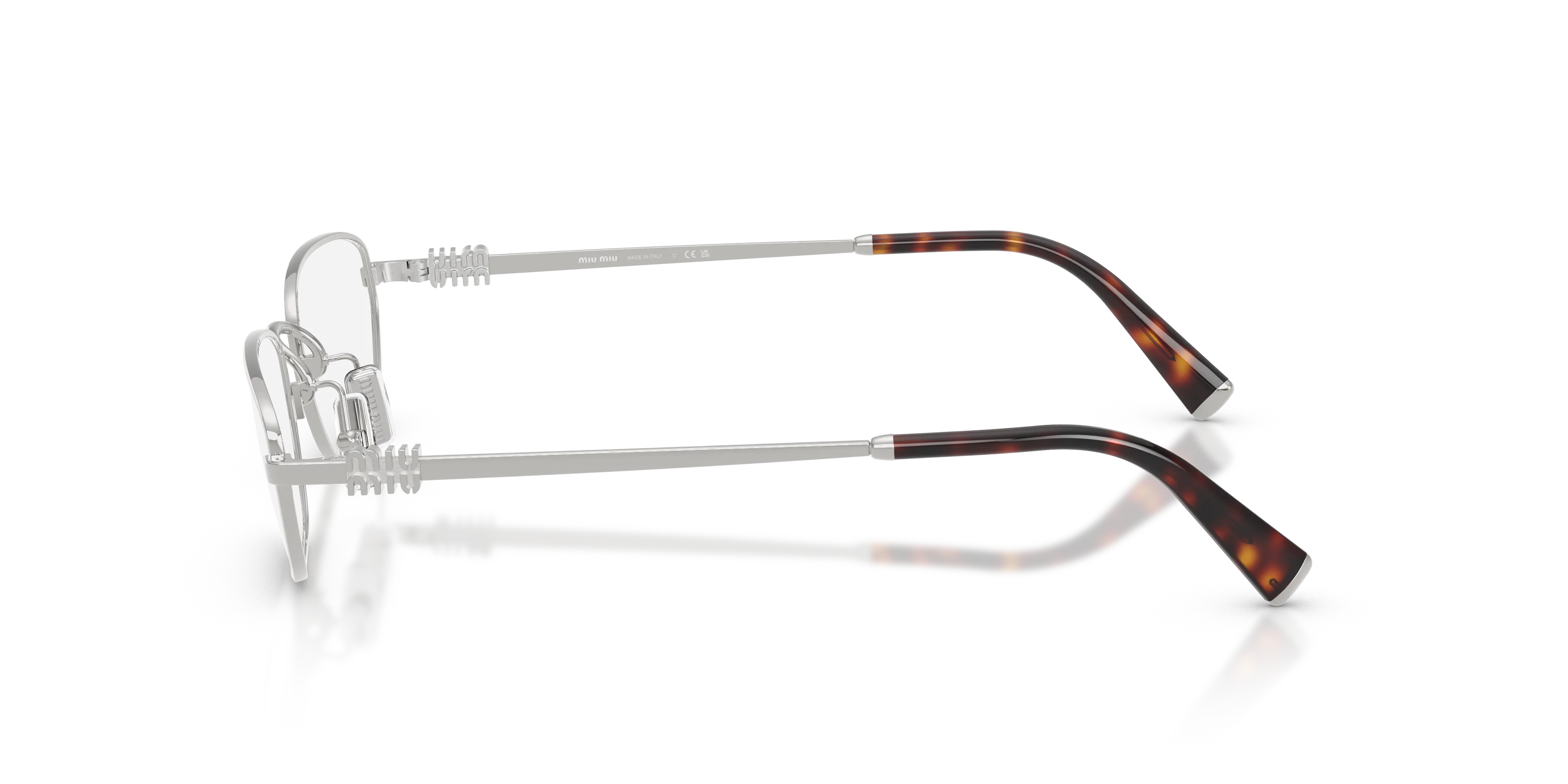 Miu Miu MU 52ZV 1BC1O1 Montature da vista Metallo Argento Trasparente Geometrica Normale - immagine 4