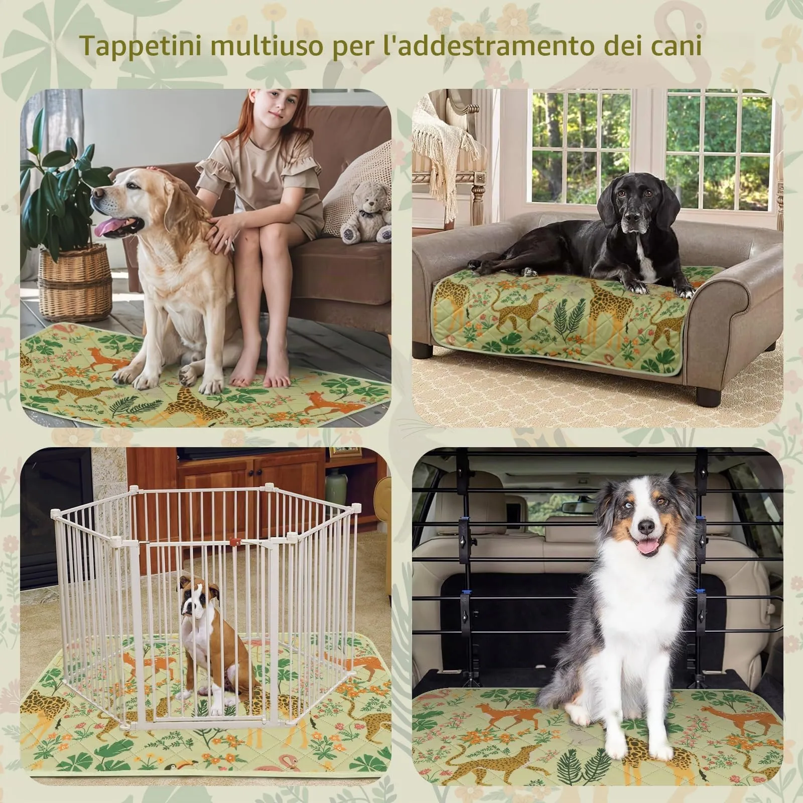 IEUUMLER 2 Pezzi Tappetini Lavabili igienici per Cani, Asciugatura Rapida Tappetino per Addestramento del Cane Riutilizzabile per Gatti, Cani, Conigli, Porcellini d'India EU013 - immagine 6