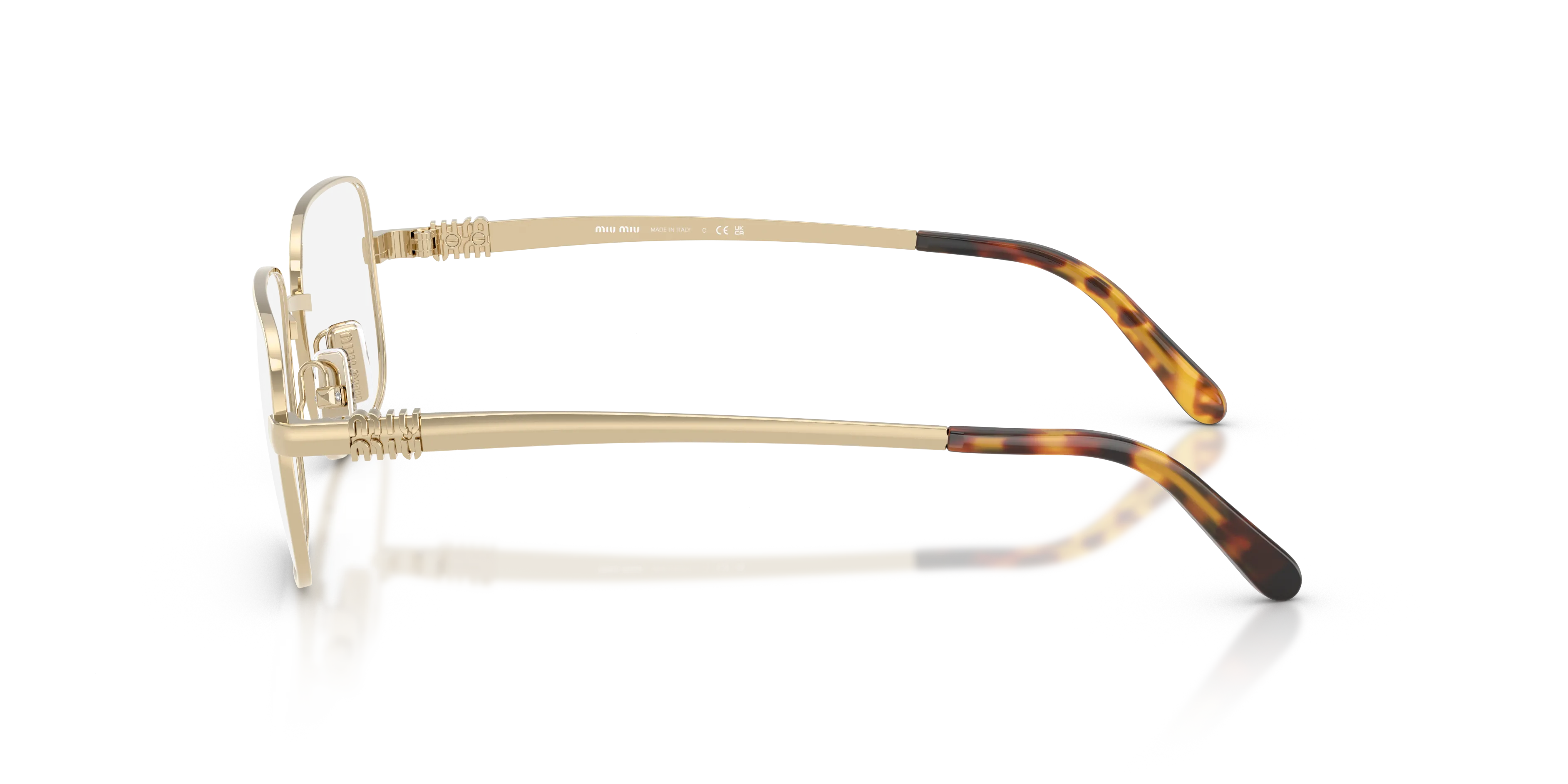 Miu Miu MU 51ZV ZVN1O1 Montature da vista Metallo Oro Trasparente Squadrata Normale - immagine 4
