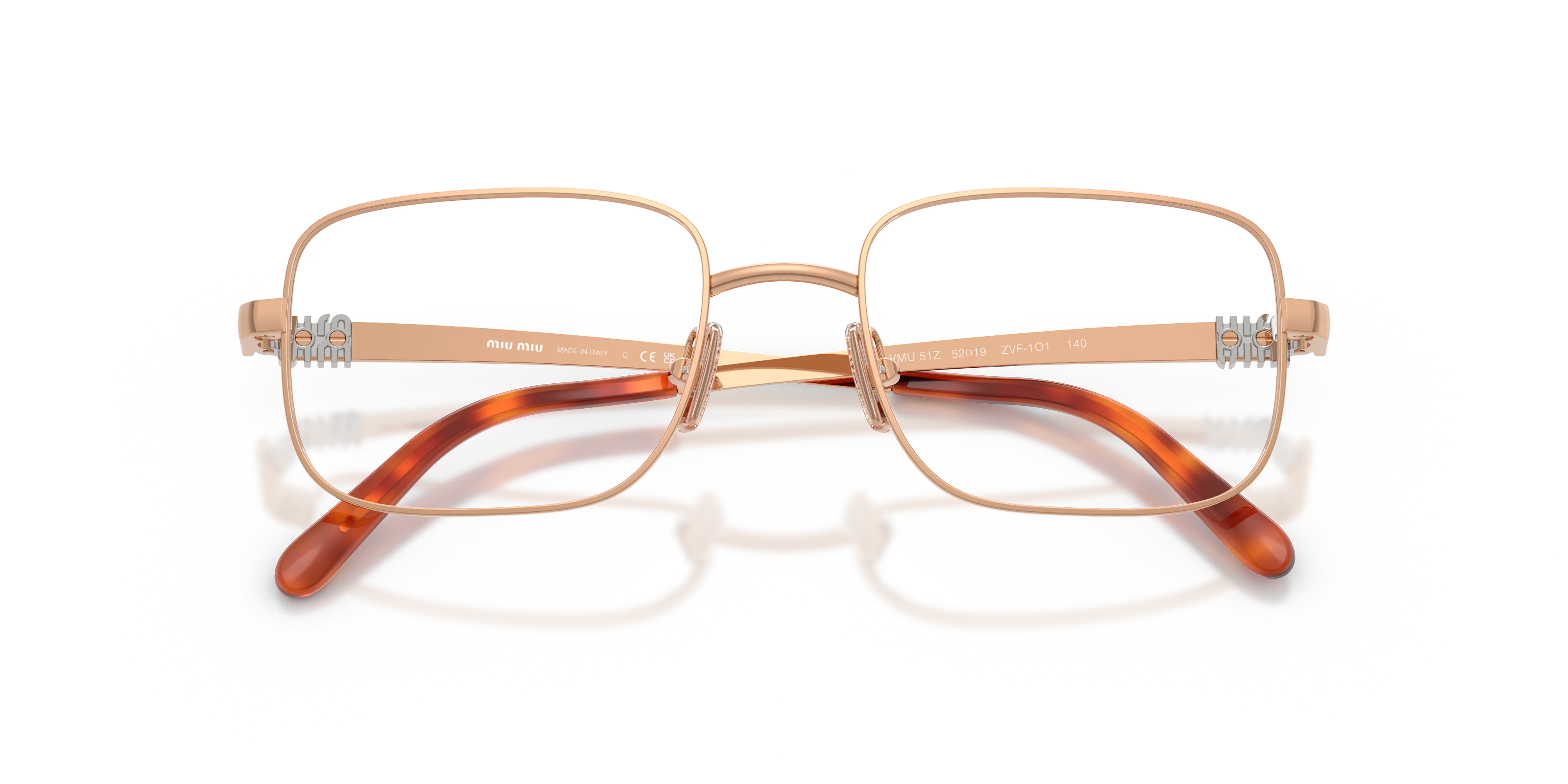 Miu Miu MU 51ZV ZVF1O1 Montature da vista Metallo Rosa Trasparente Squadrata Normale - immagine 2
