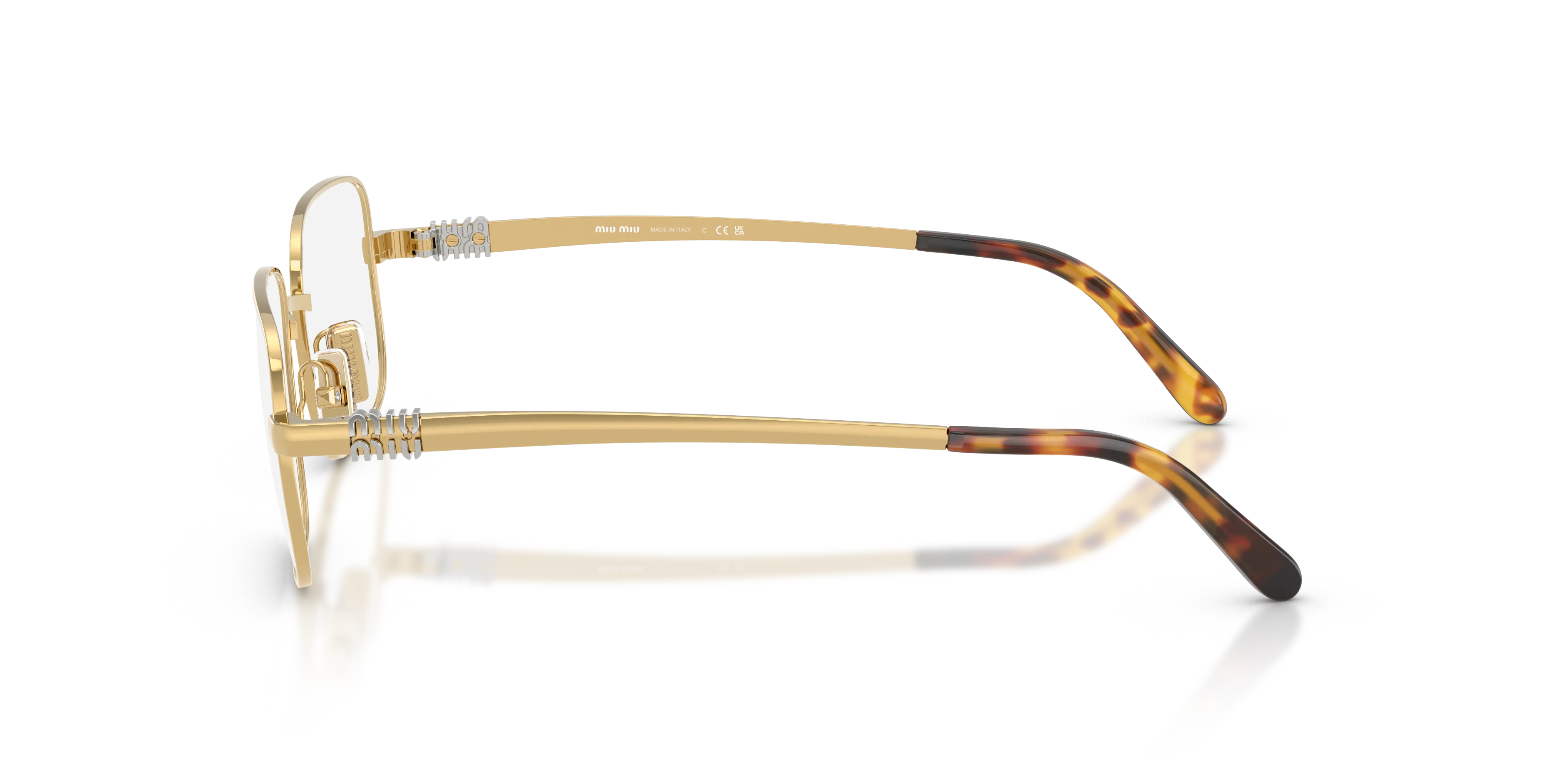 Miu Miu MU 51ZV 5AK1O1 Montature da vista Metallo Oro Trasparente Squadrata Normale - immagine 4