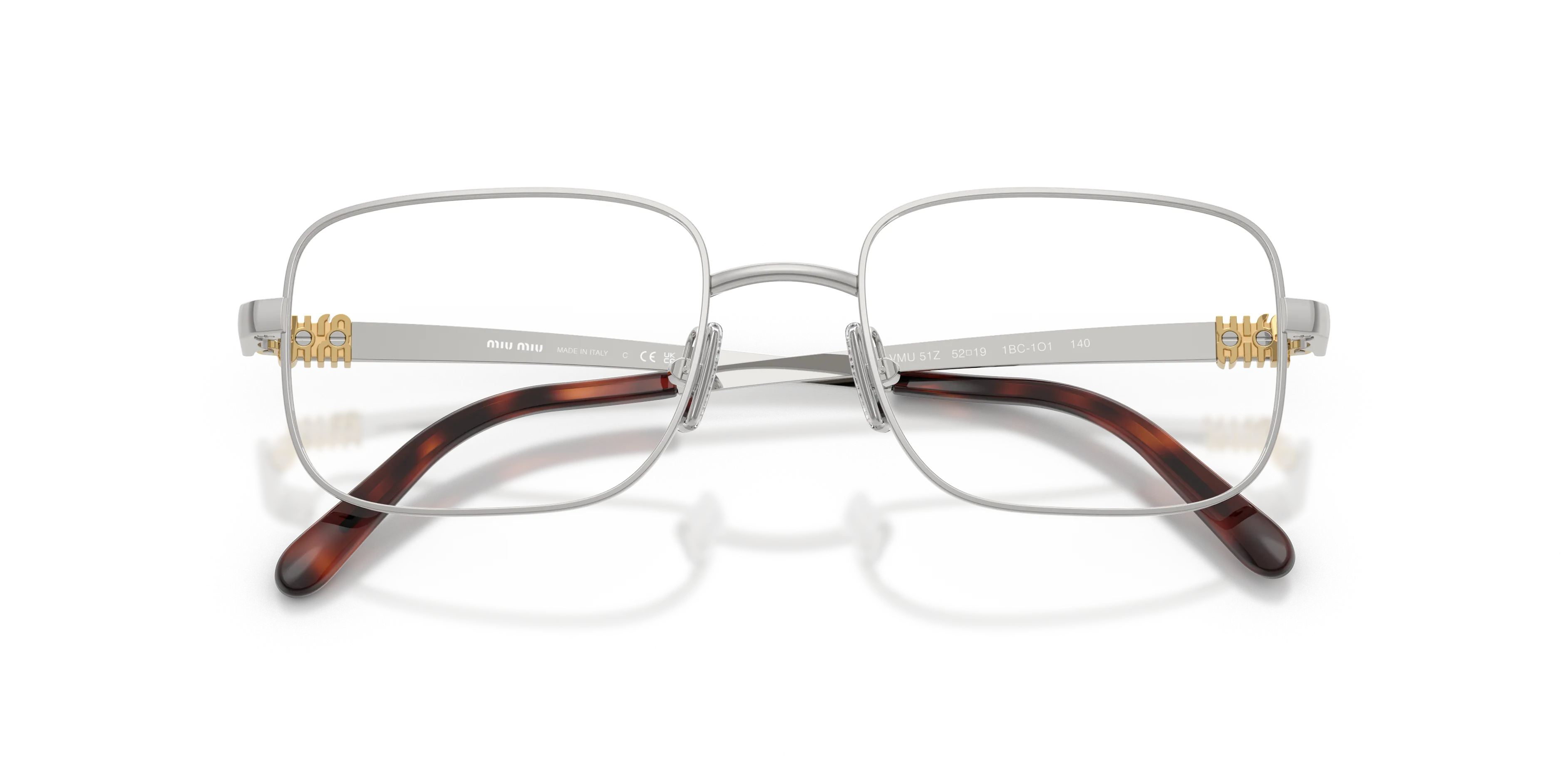 Miu Miu MU 51ZV 1BC1O1 Montature da vista Metallo Argento Trasparente Squadrata Normale - immagine 2