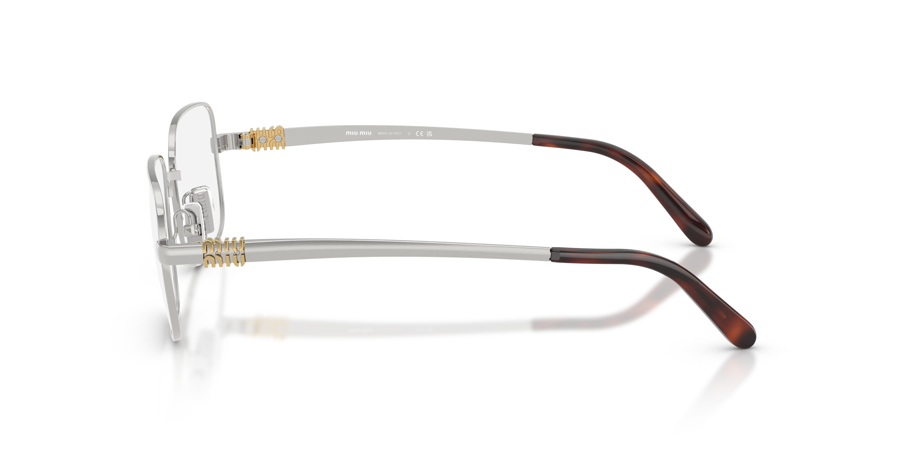 Miu Miu MU 51ZV 1BC1O1 Montature da vista Metallo Argento Trasparente Squadrata Normale - immagine 4