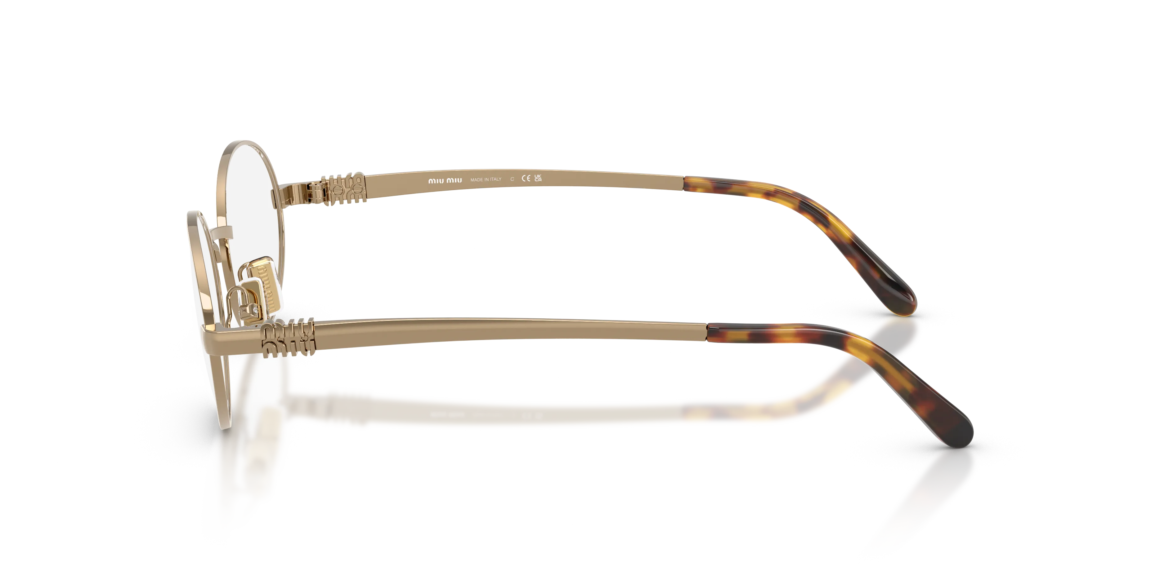Miu Miu MU 50ZV 7OE1O1 Montature da vista Metallo Oro Trasparente Rotonda Normale - immagine 4