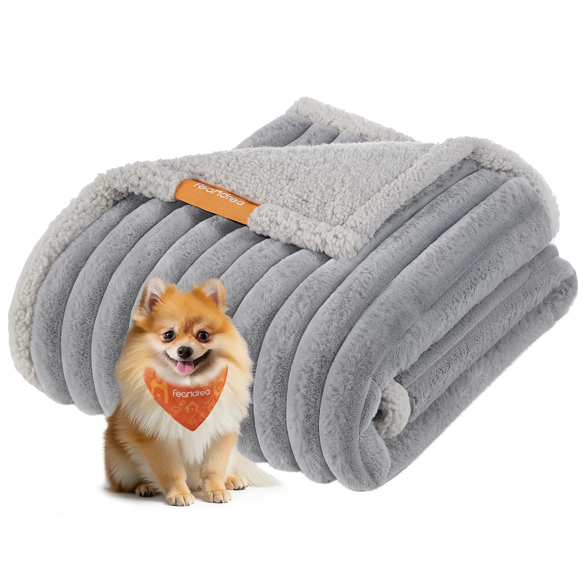 Feandrea Tappeto Impermeabile per Cani, Coperta Reversibile di Taglia S, 73 x 63 cm, per Cani in Miniatura, Copridivano, Lavabile, Grigio Tortora e Grigio Chiaro PPB033G01 - immagine 1