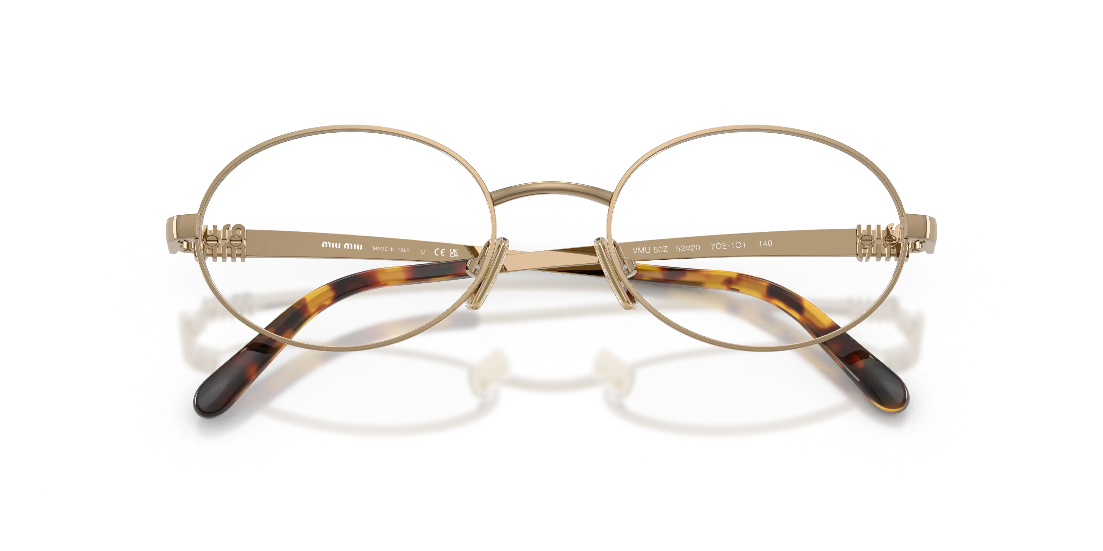 Miu Miu MU 50ZV 7OE1O1 Montature da vista Metallo Oro Trasparente Rotonda Normale - immagine 2