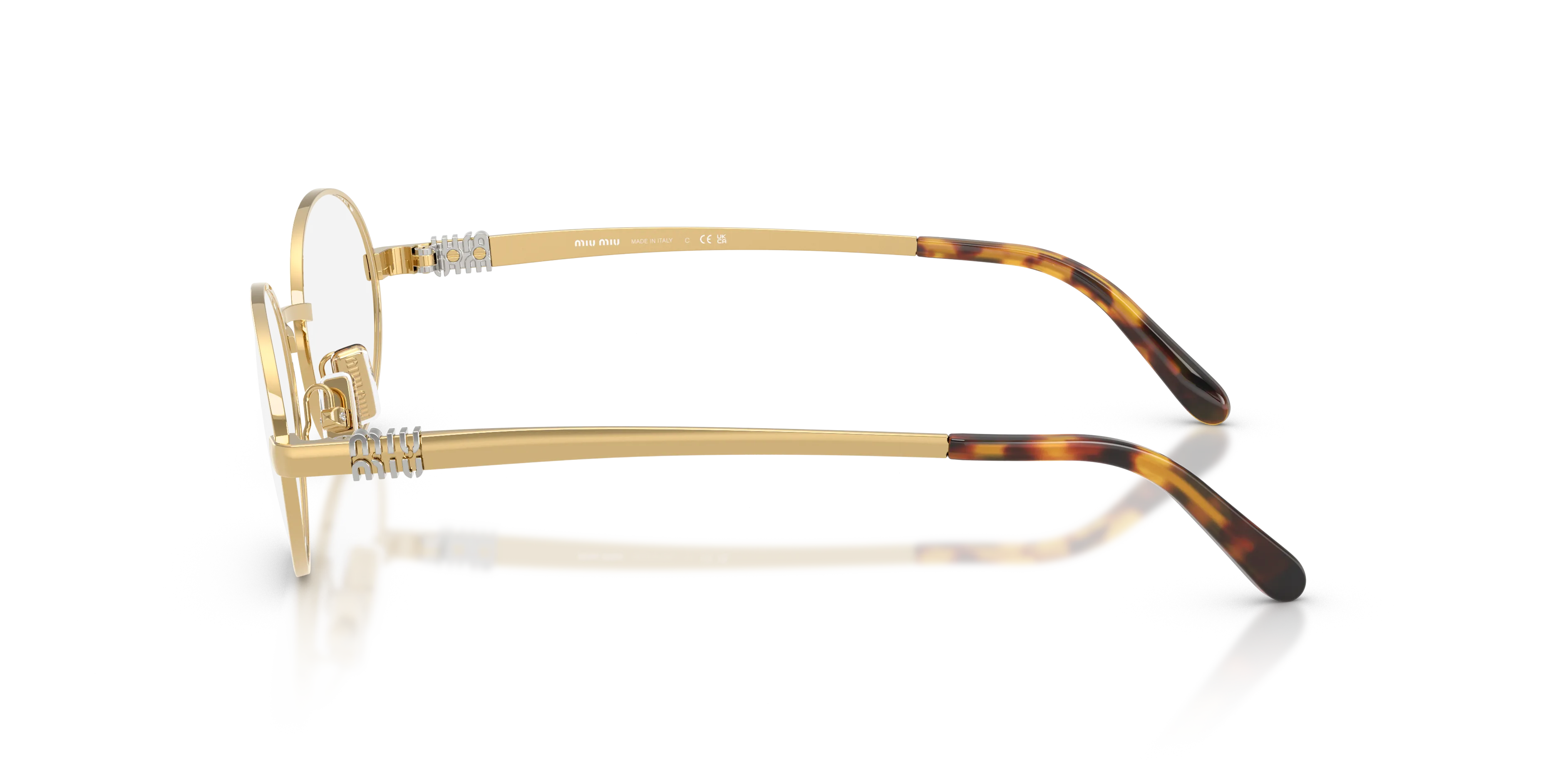 Miu Miu MU 50ZV 5AK1O1 Montature da vista Metallo Oro Trasparente Rotonda Normale - immagine 4