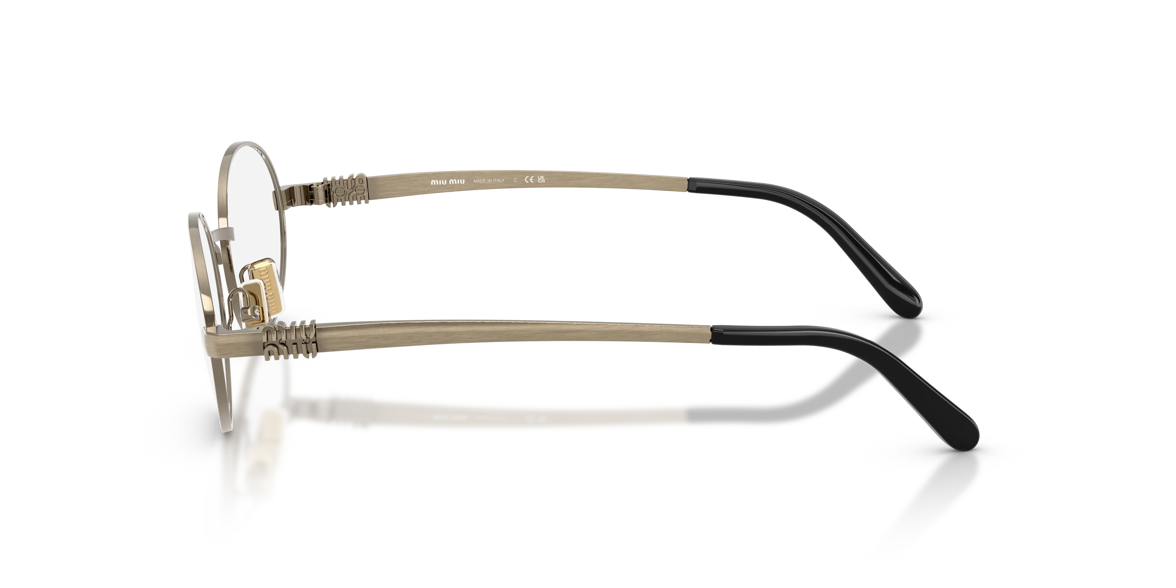 Miu Miu MU 50ZV 26C1O1 Montature da vista Metallo Oro Trasparente Rotonda Normale - immagine 4