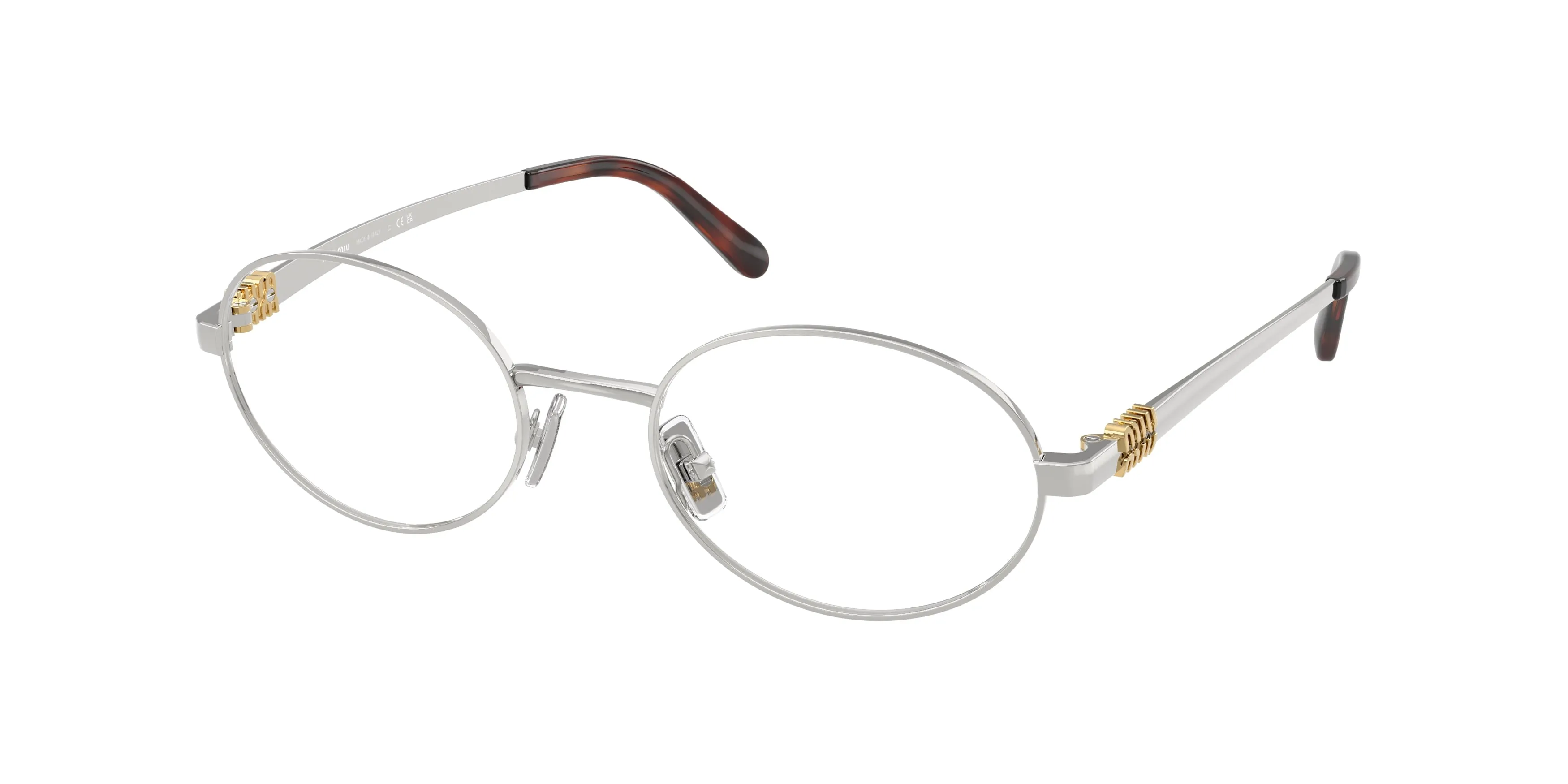 Miu Miu MU 50ZV 1BC1O1 Montature da vista Metallo Argento Trasparente Rotonda Normale - immagine 1