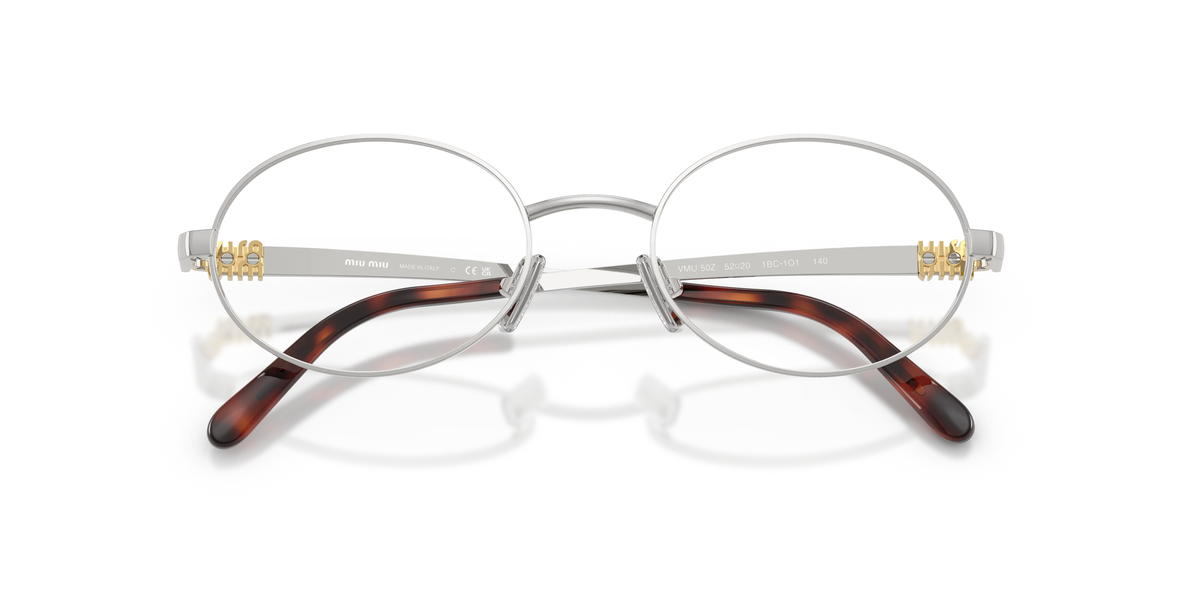 Miu Miu MU 50ZV 1BC1O1 Montature da vista Metallo Argento Trasparente Rotonda Normale - immagine 2