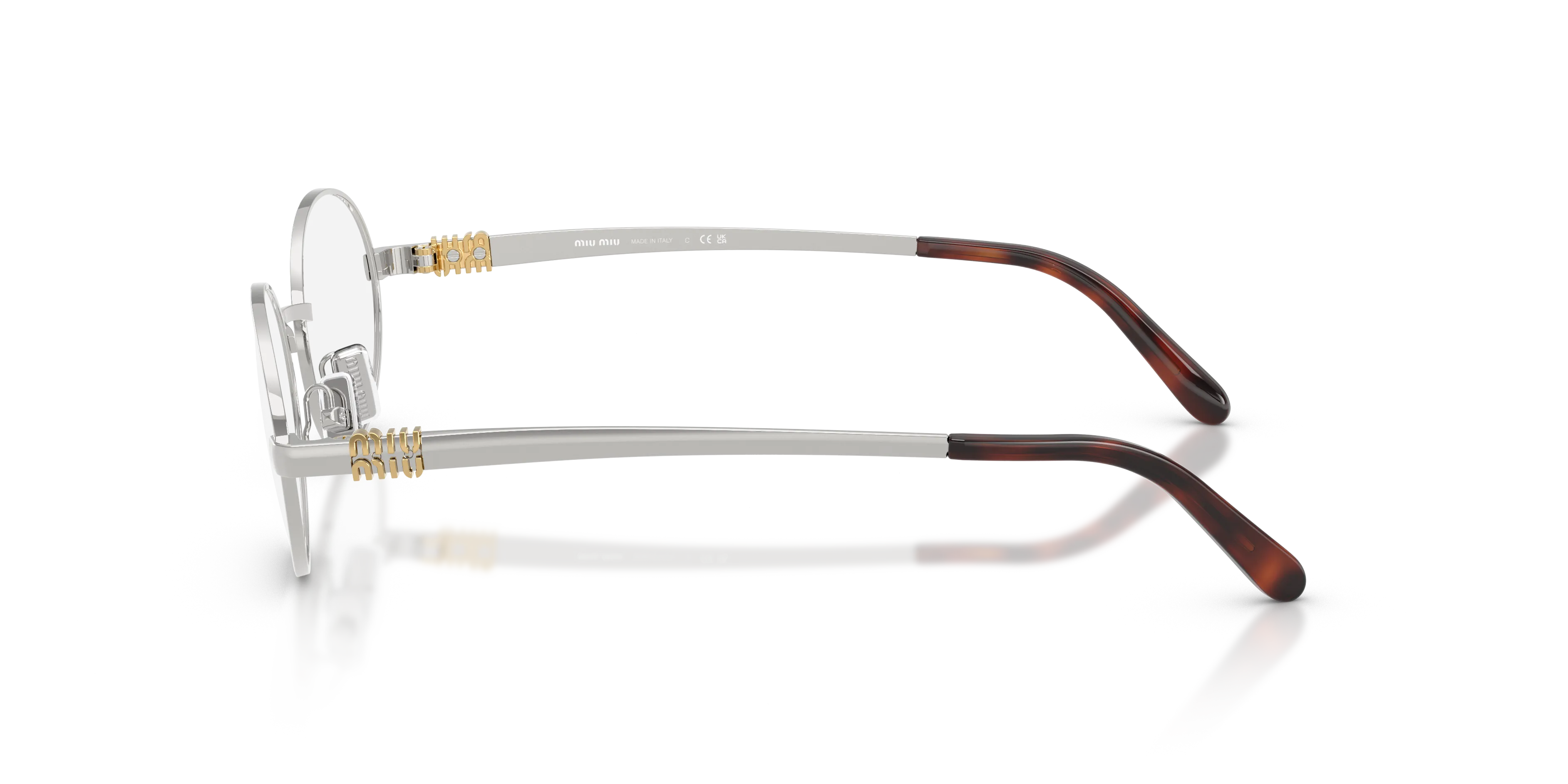 Miu Miu MU 50ZV 1BC1O1 Montature da vista Metallo Argento Trasparente Rotonda Normale - immagine 4
