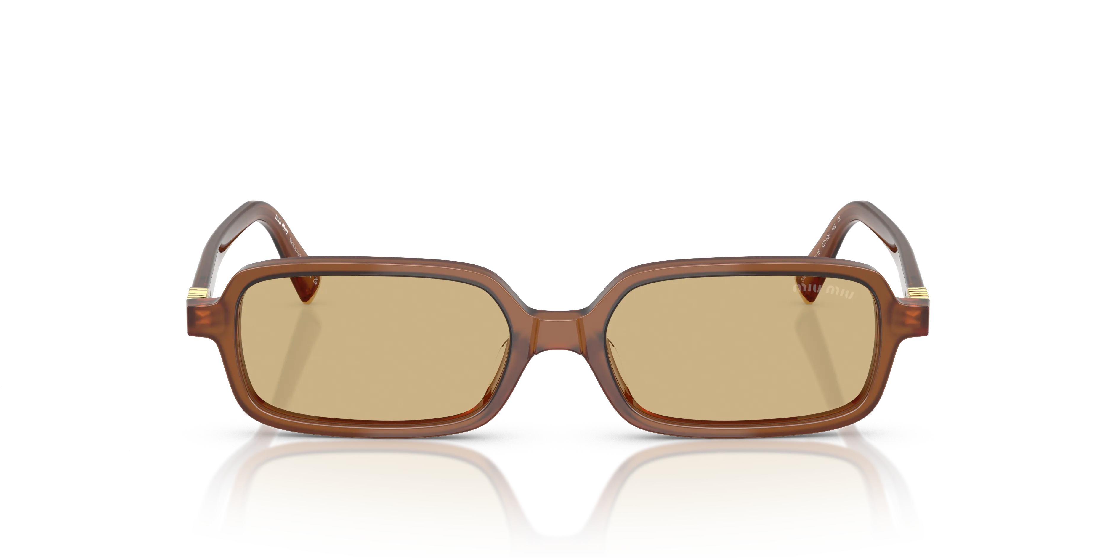Miu Miu MU 11ZS 22I10R Occhiali da sole Acetato Marrone Giallo Squadrata Normale - immagine 3