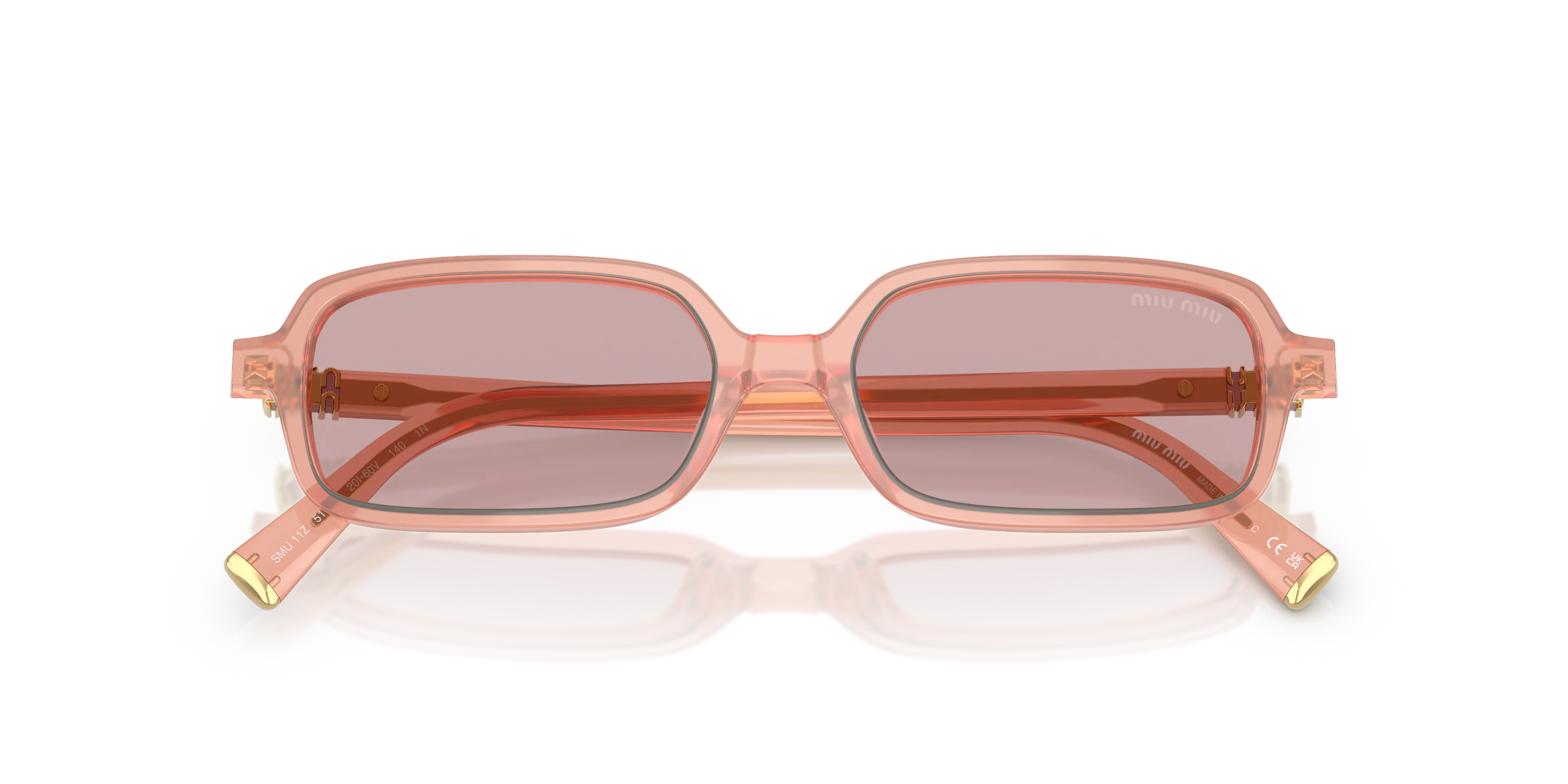 Miu Miu MU 11ZS 20I60V Occhiali da sole Acetato Rosa Rosa Squadrata Normale - immagine 2