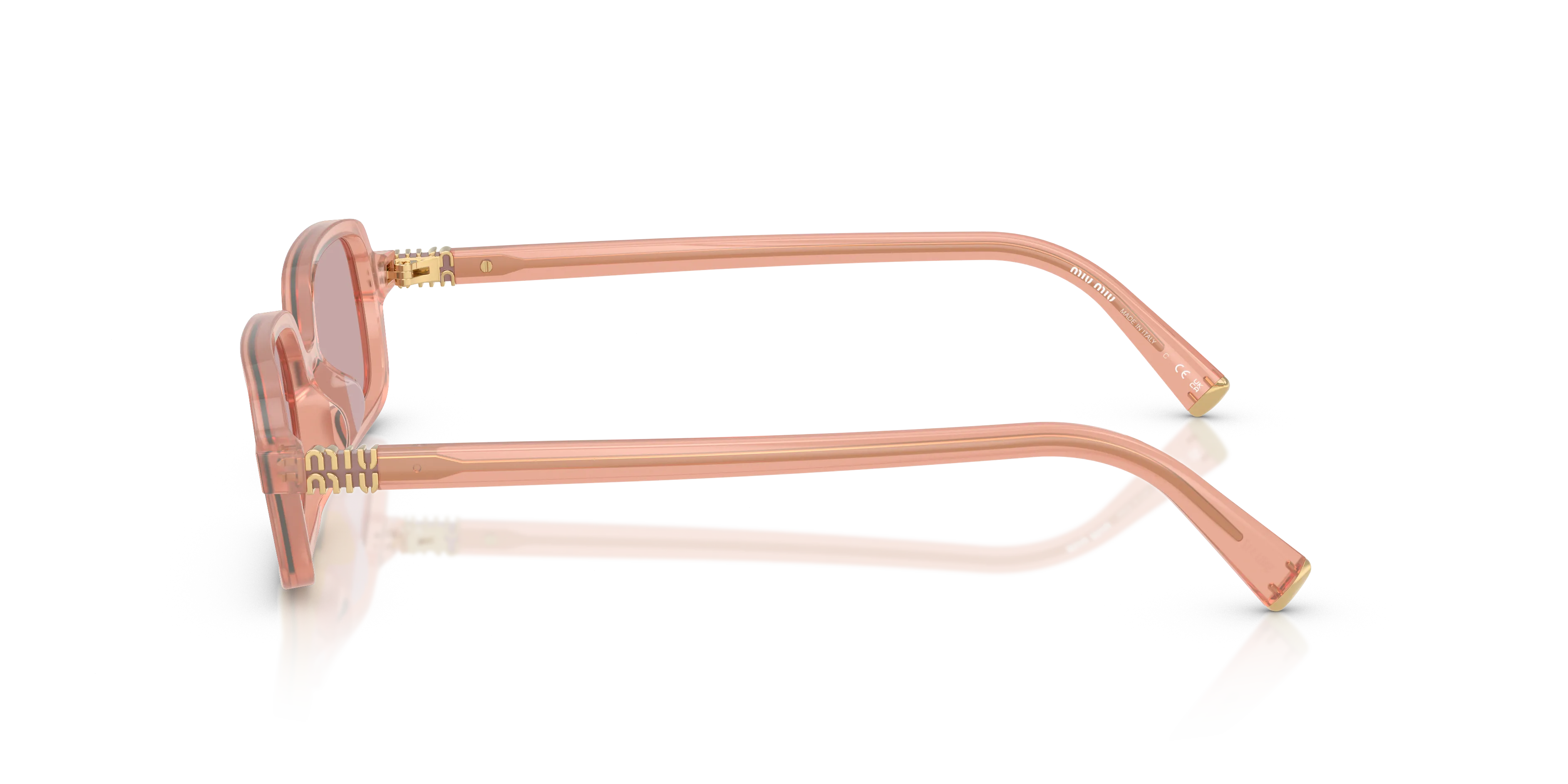 Miu Miu MU 11ZS 20I60V Occhiali da sole Acetato Rosa Rosa Squadrata Normale - immagine 4