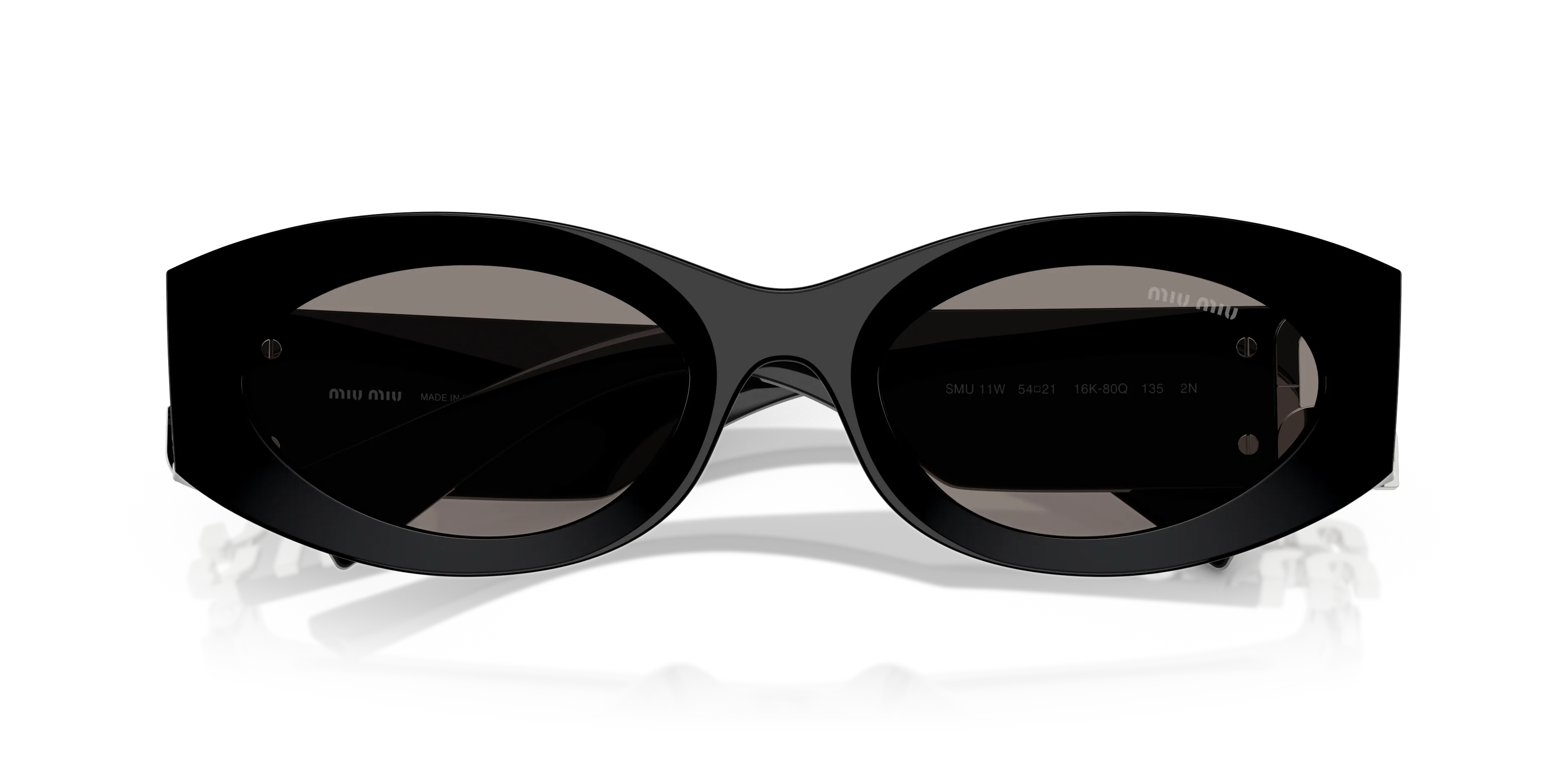 Miu Miu MU 11WS 0MU 11WS 16K80Q Occhiali da sole Acetato Nero Grigio Rotonda Normale - immagine 2