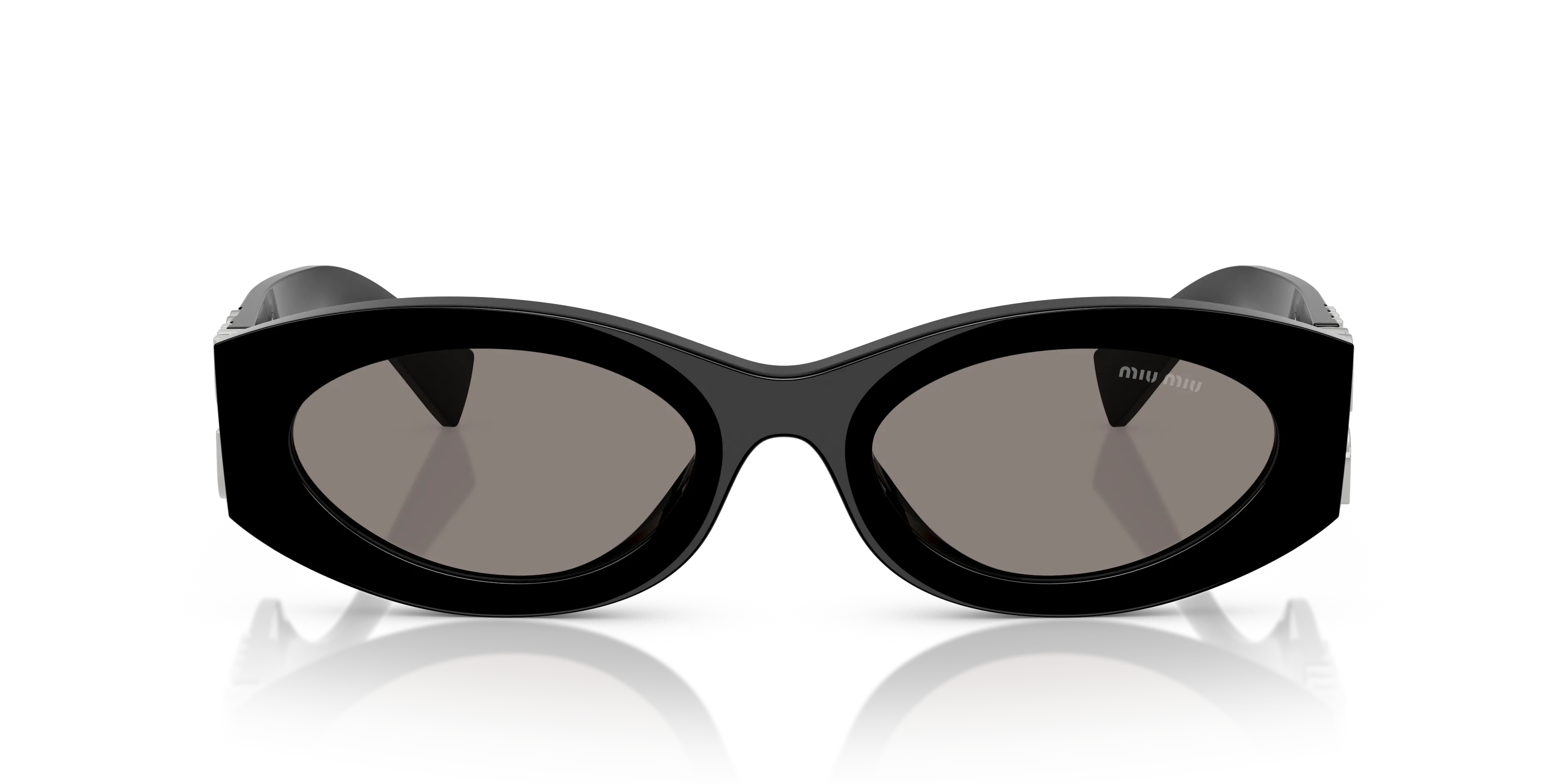 Miu Miu MU 11WS 0MU 11WS 16K80Q Occhiali da sole Acetato Nero Grigio Rotonda Normale - immagine 3