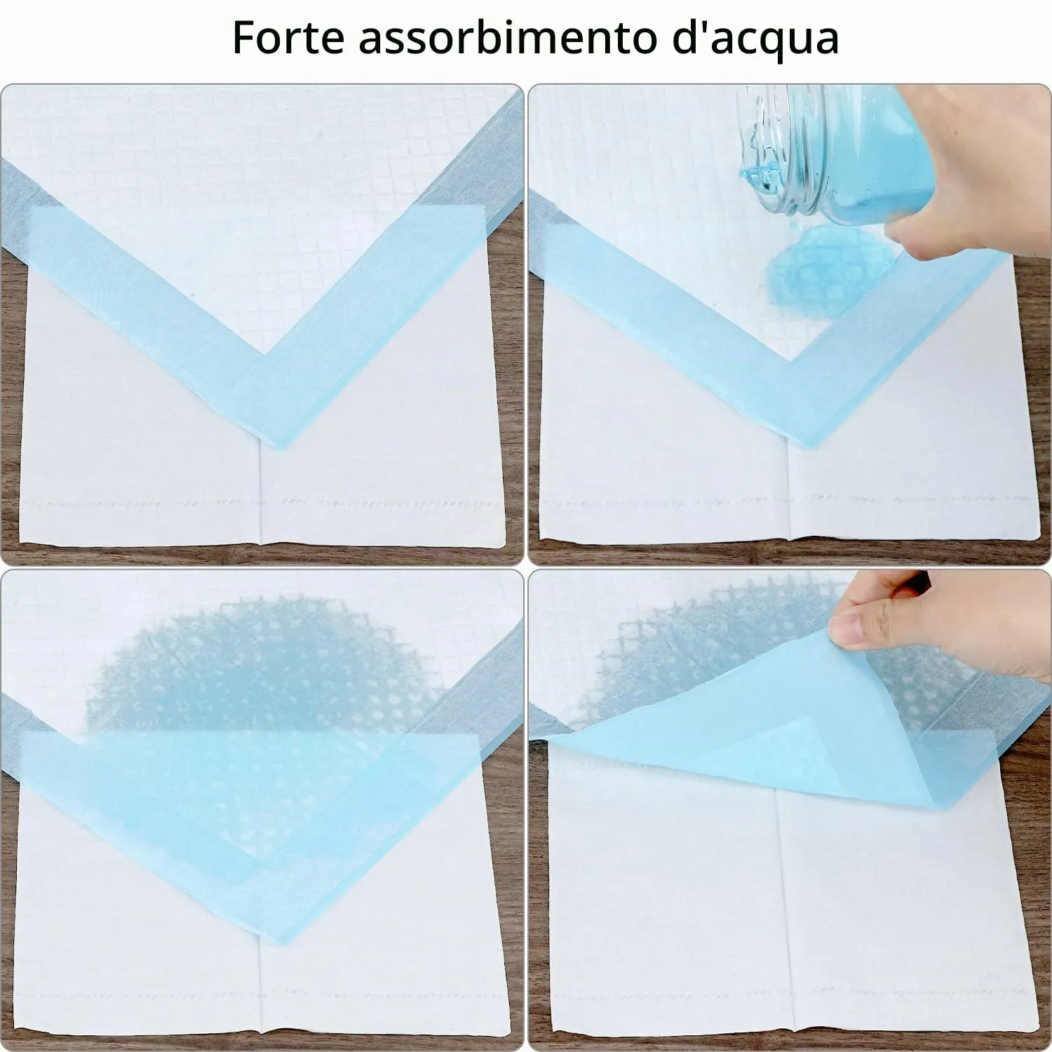 QWORK® 50 Pezzi Tappetini Igienici per Cani Monouso, 55 x 85cm Tappetino Cane, 6 Strati Tappetini per Pipì Altamente Assorbenti, per Cuccioli, Animali di Piccola Taglia - immagine 3