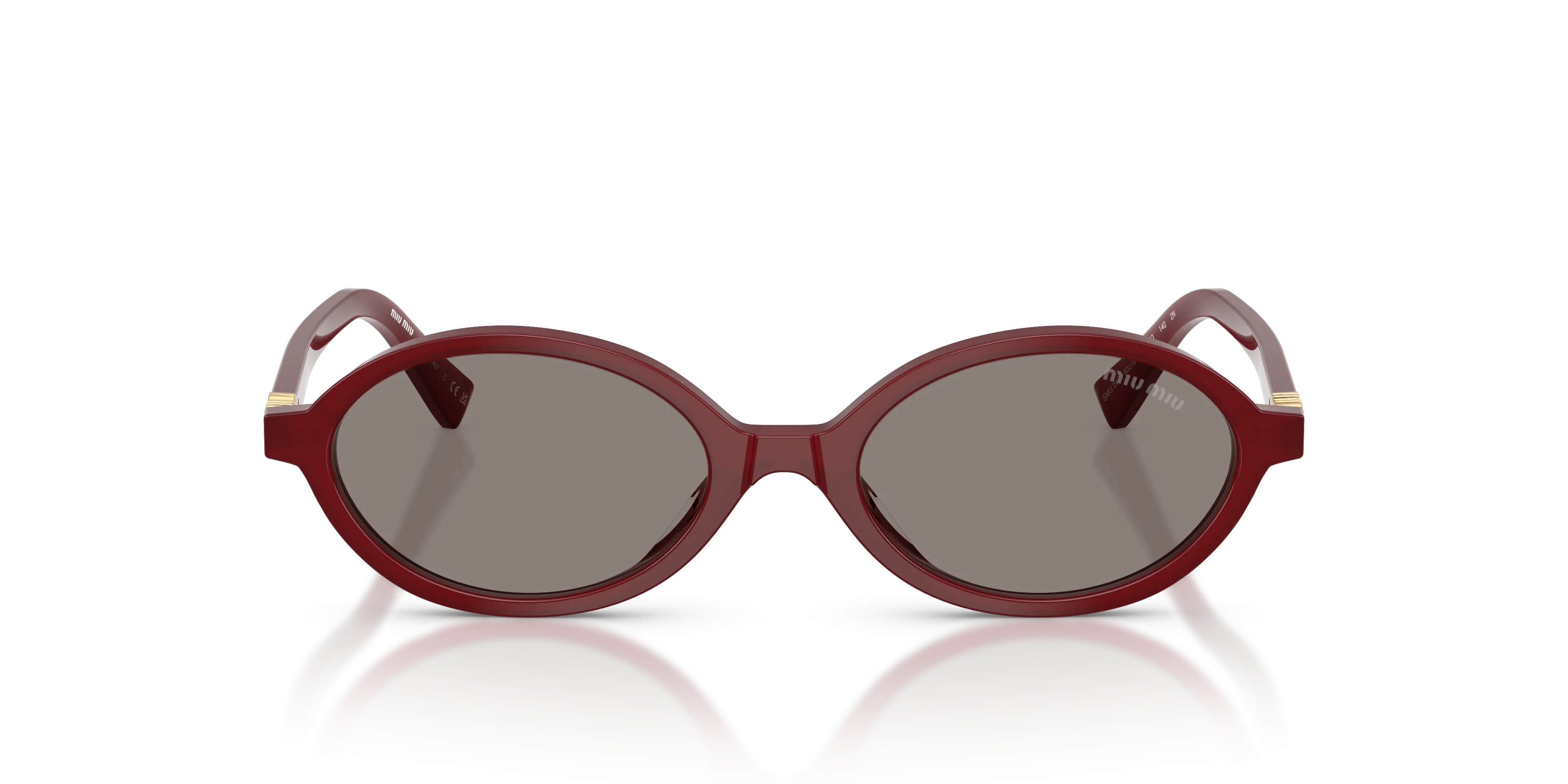 Miu Miu MU 04ZS 21I80Q Occhiali da sole Acetato Rosso Grigio Rotonda Normale - immagine 3