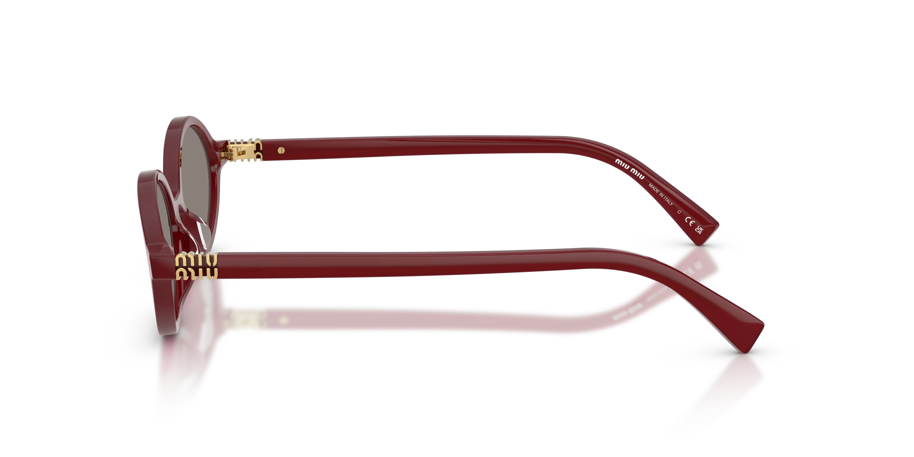 Miu Miu MU 04ZS 21I80Q Occhiali da sole Acetato Rosso Grigio Rotonda Normale - immagine 4
