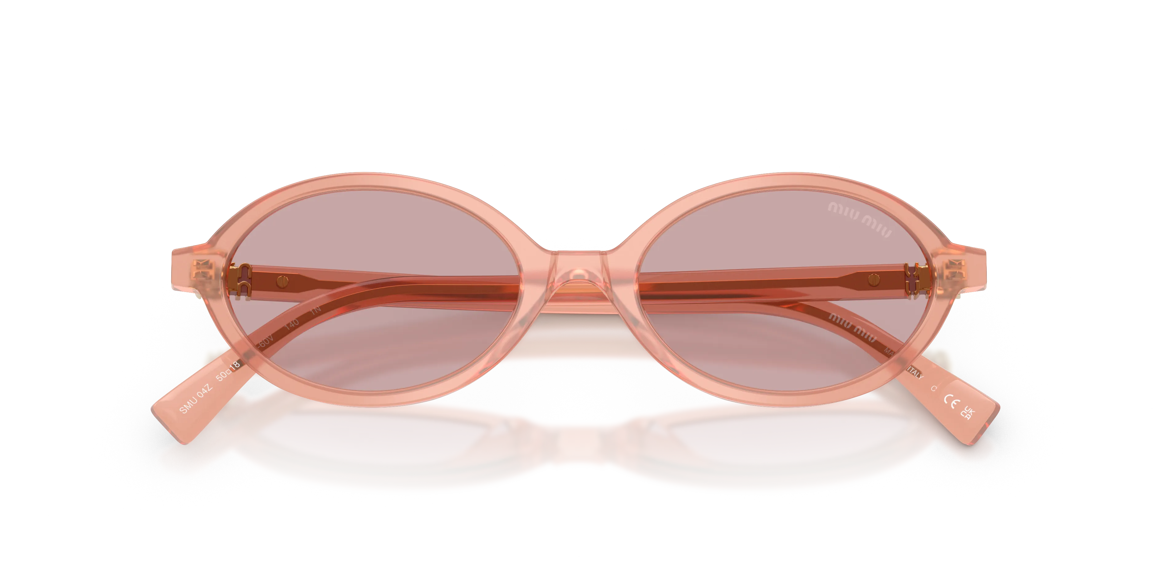 Miu Miu MU 04ZS 20I60V Occhiali da sole Acetato Rosa Rosa Rotonda Normale - immagine 2
