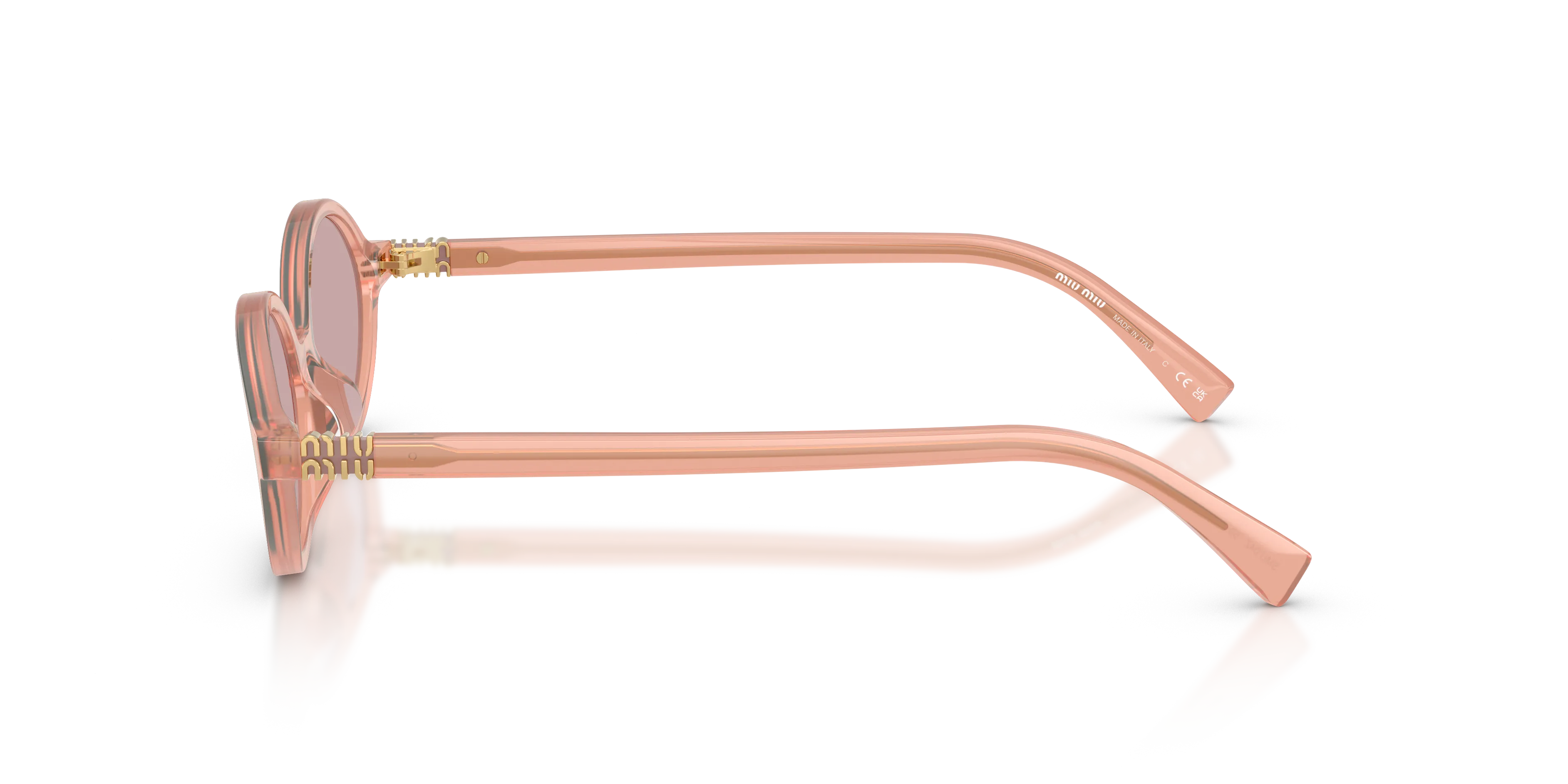 Miu Miu MU 04ZS 20I60V Occhiali da sole Acetato Rosa Rosa Rotonda Normale - immagine 4