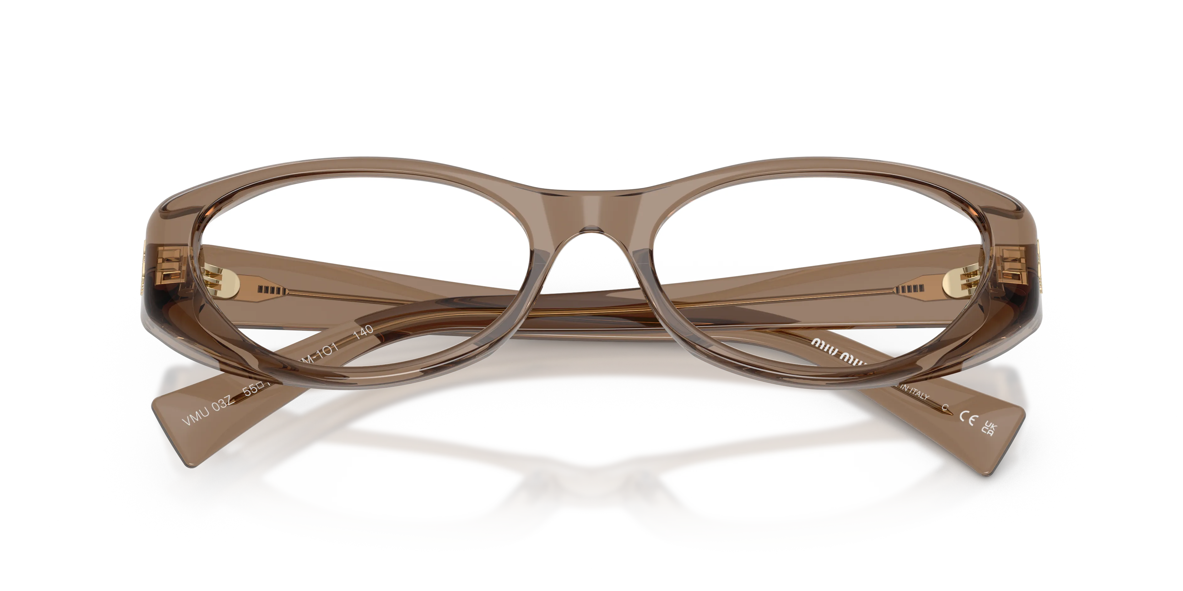 Miu Miu MU 03ZV 26M1O1 Montature da vista Acetato Marrone Trasparente Rotonda Normale - immagine 2