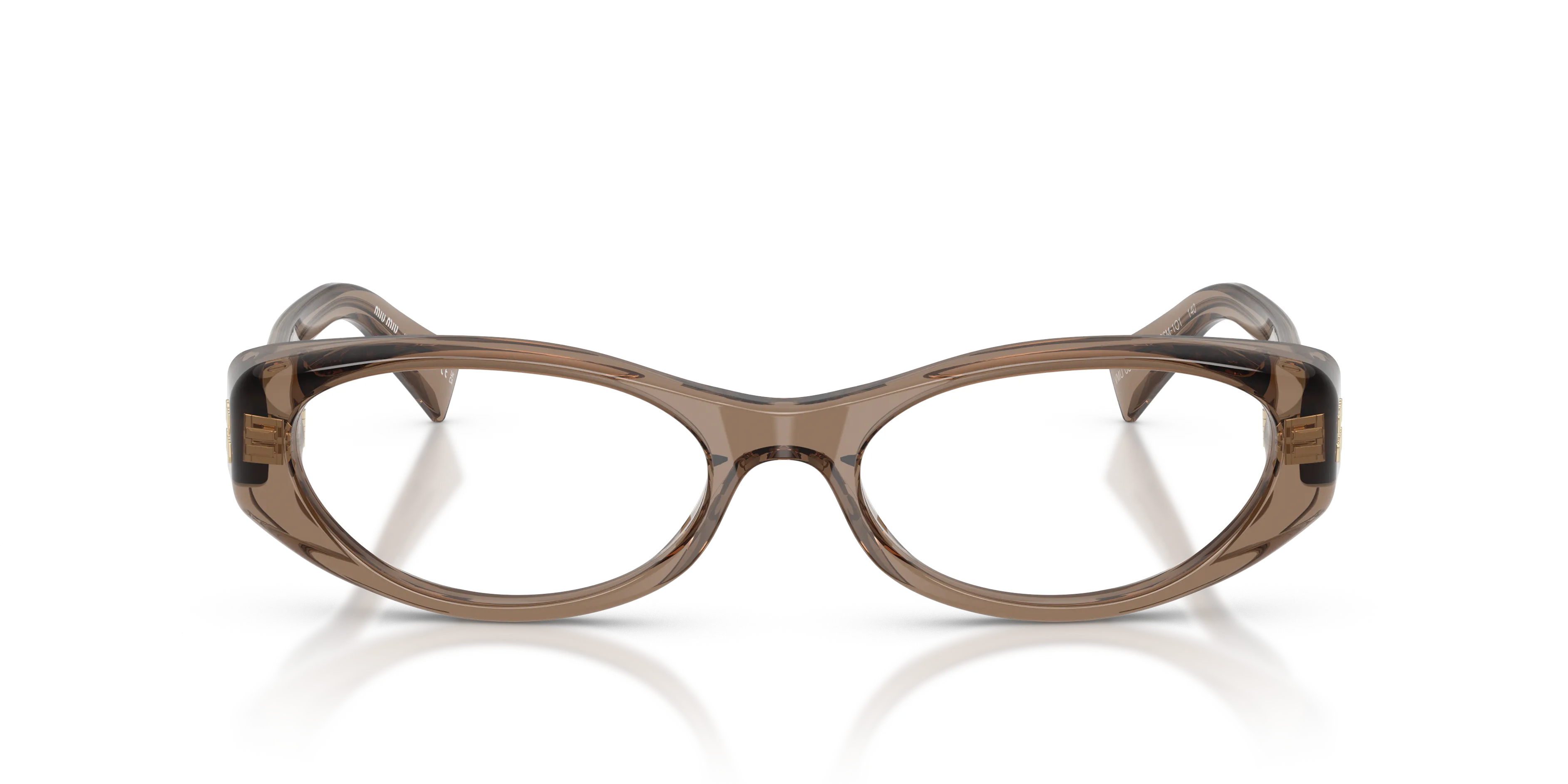 Miu Miu MU 03ZV 26M1O1 Montature da vista Acetato Marrone Trasparente Rotonda Normale - immagine 3