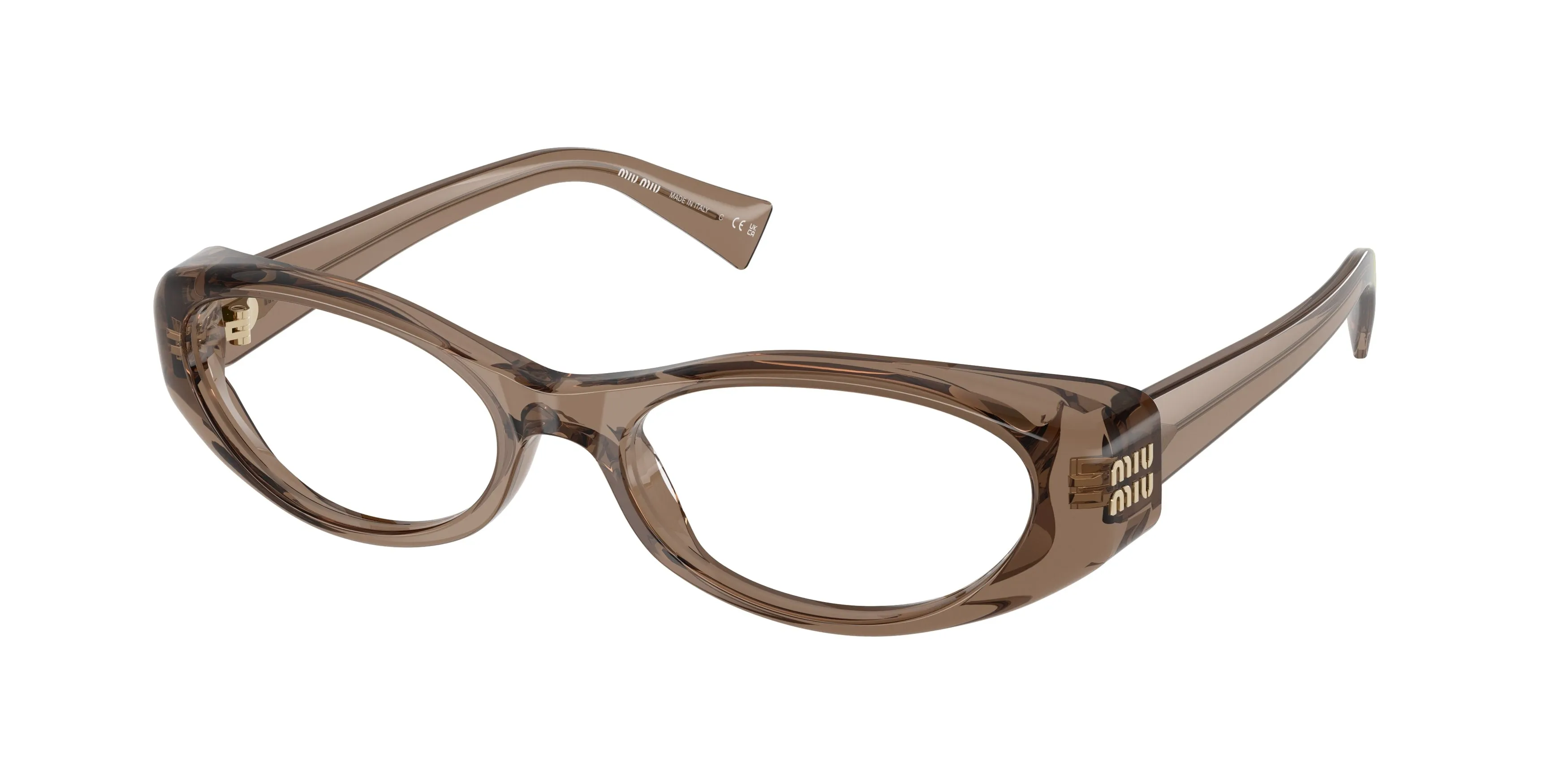 Miu Miu MU 03ZV 26M1O1 Montature da vista Acetato Marrone Trasparente Rotonda Normale - immagine 1