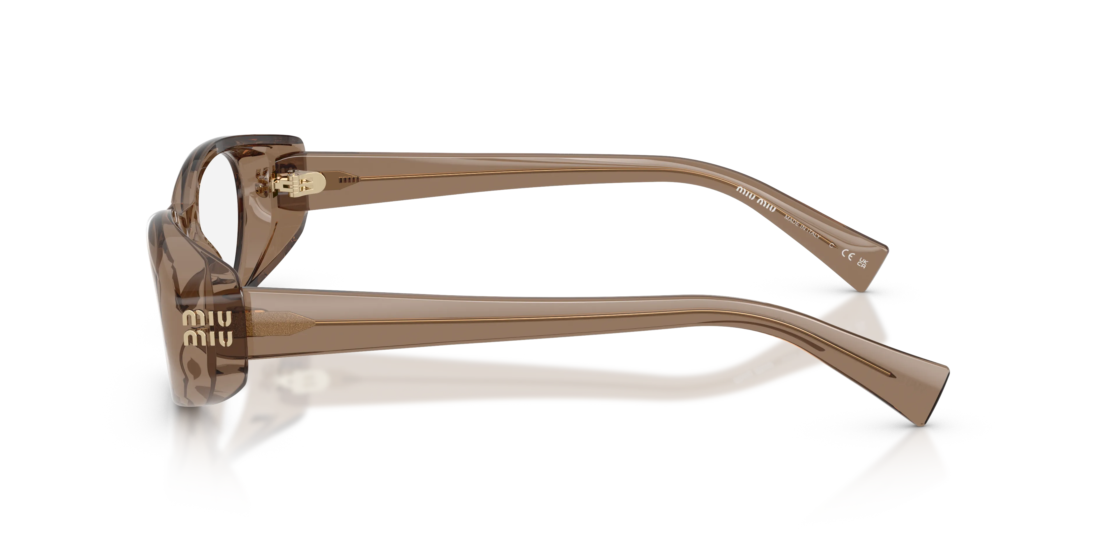 Miu Miu MU 03ZV 26M1O1 Montature da vista Acetato Marrone Trasparente Rotonda Normale - immagine 4