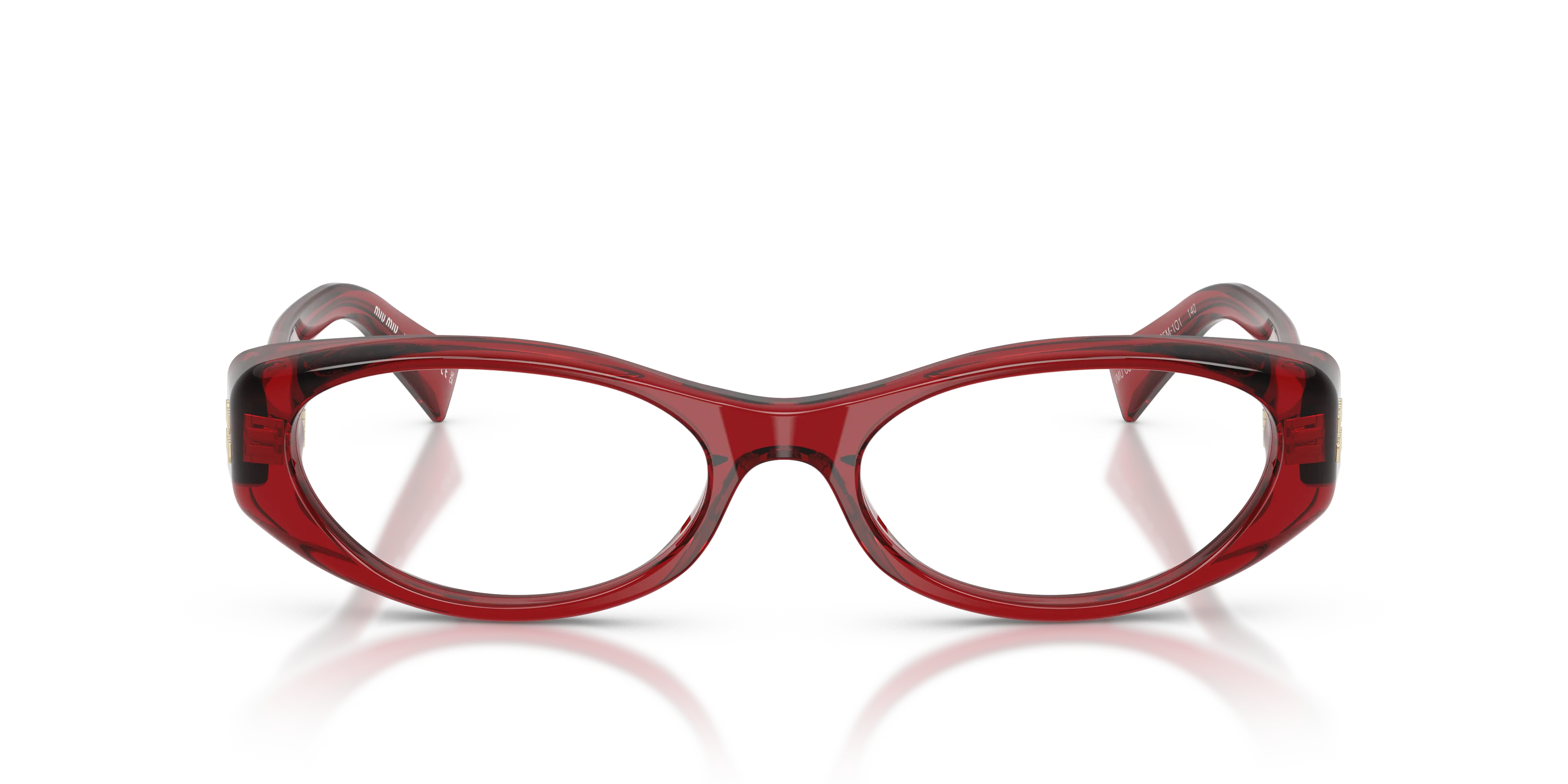 Miu Miu MU 03ZV 25M1O1 Montature da vista Acetato Rosso Trasparente Rotonda Normale - immagine 3
