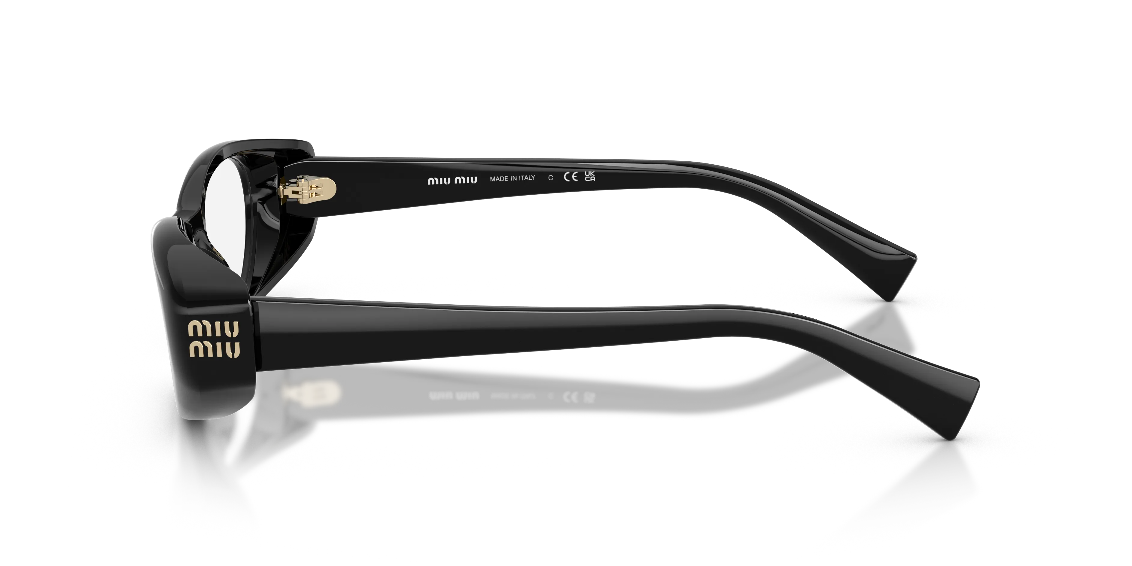 Miu Miu MU 03ZV 16K1O1 Montature da vista Acetato Nero Trasparente Rotonda Normale - immagine 4