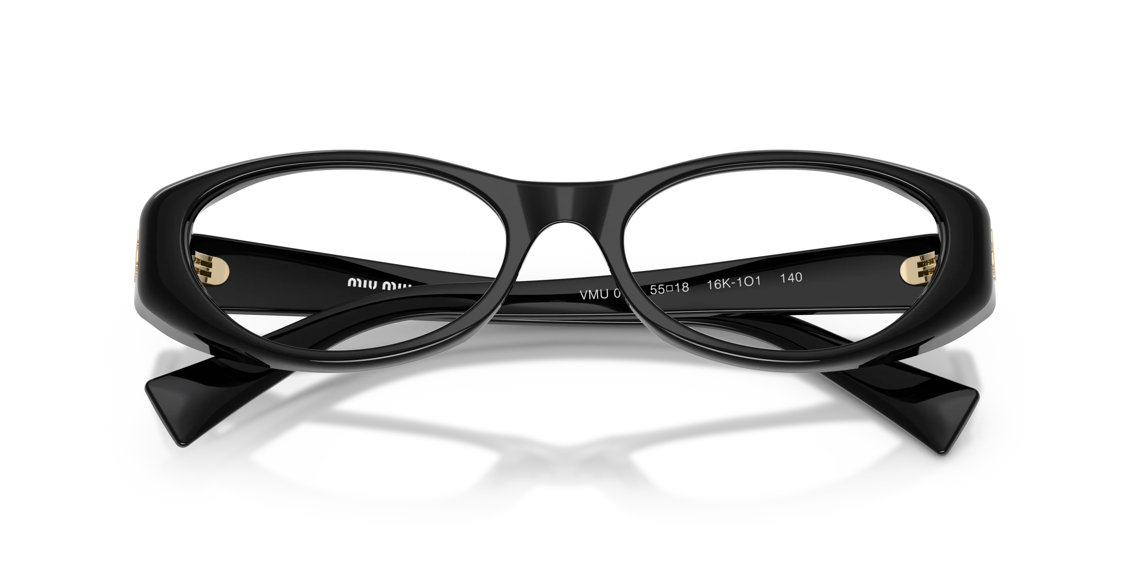 Miu Miu MU 03ZV 16K1O1 Montature da vista Acetato Nero Trasparente Rotonda Normale - immagine 2