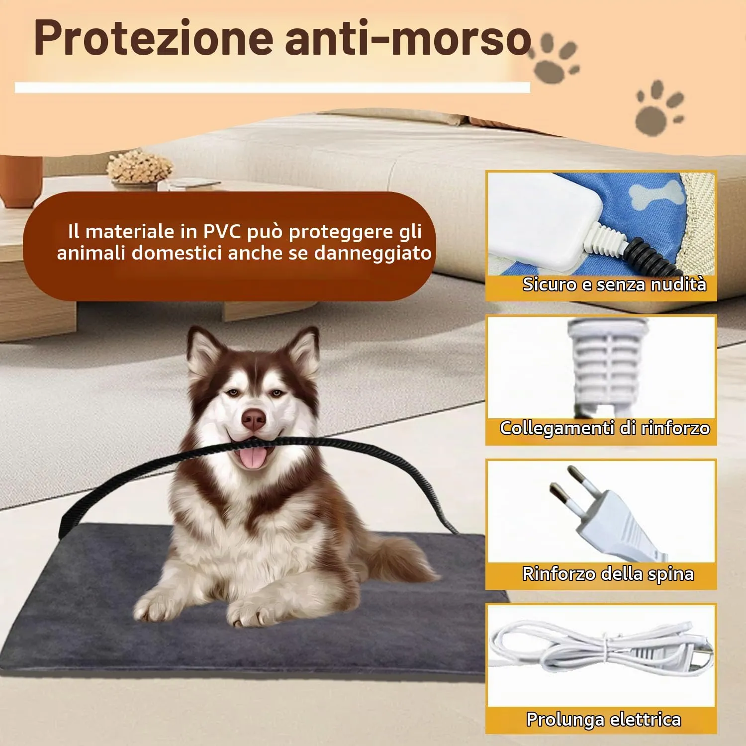 FFTANXS Coperta Termica per Cani e Gatti,Coperta Riscaldante Elettrica Animale con 9 Livelli Temperatura e 12 Marce Regolabile Timer, Lavabile, Morbida per Neonati/Cuccioli(L,45 * 70cm) - immagine 7