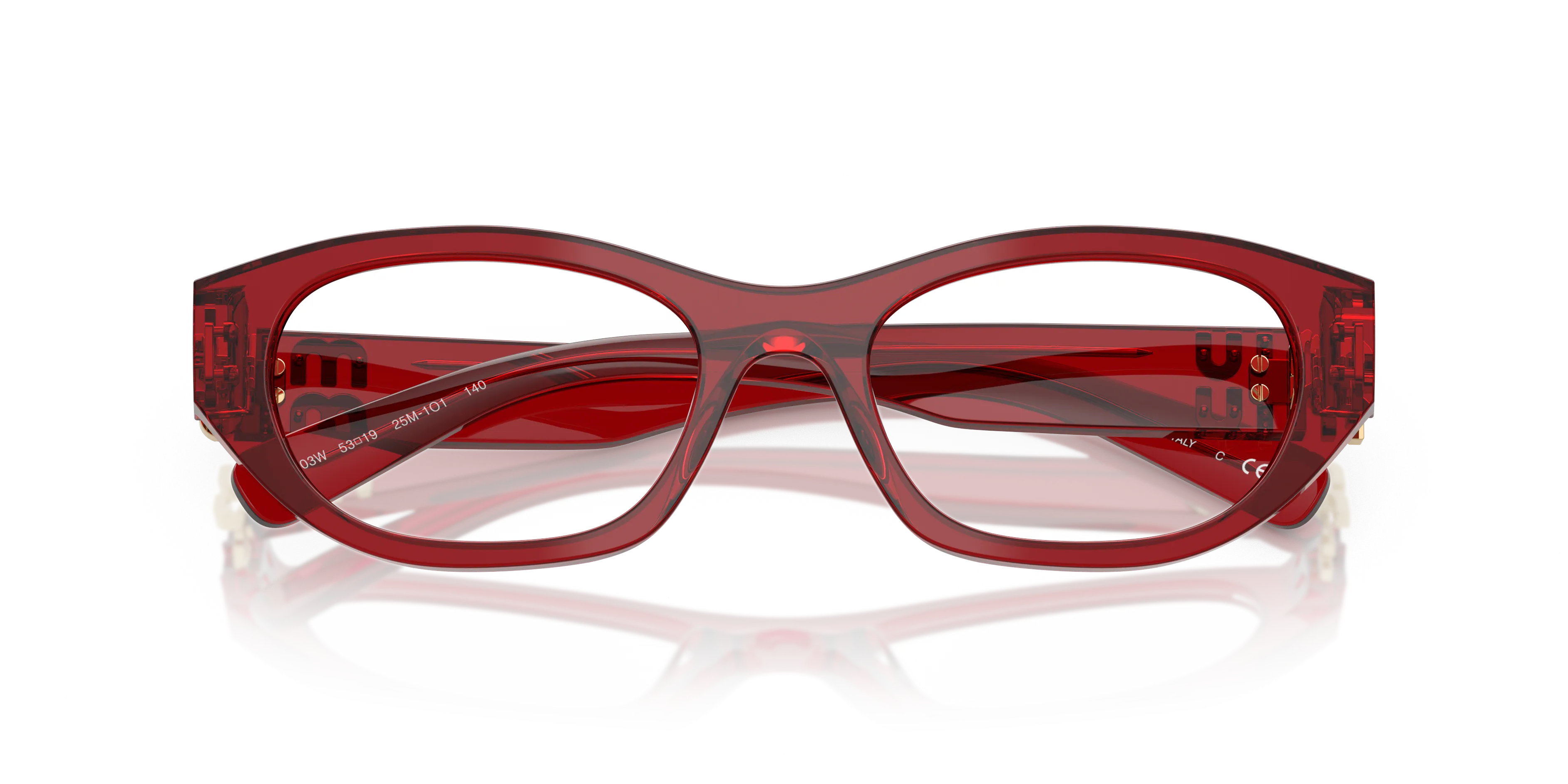 Miu Miu MU 03WV 25M1O1 Montature da vista Acetato Viola Trasparente Geometrica Normale - immagine 2