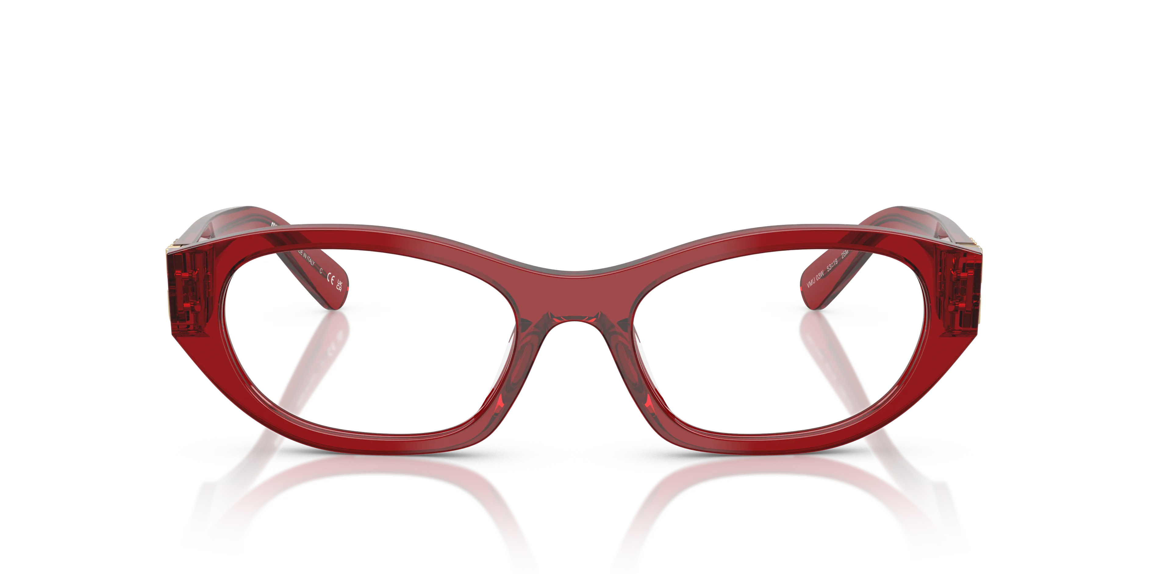 Miu Miu MU 03WV 25M1O1 Montature da vista Acetato Viola Trasparente Geometrica Normale - immagine 3