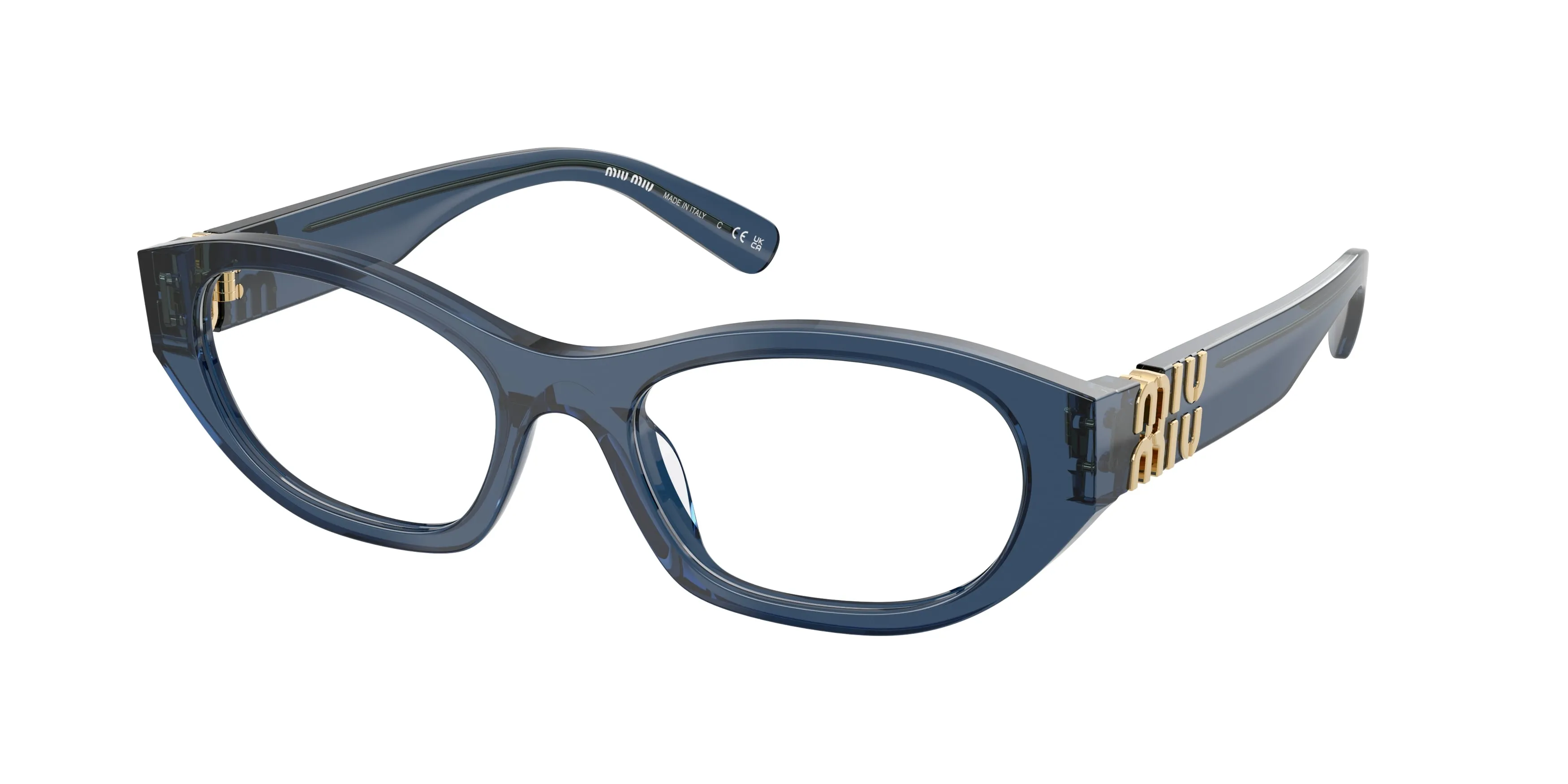 Miu Miu MU 03WV 08Q1O1 Montature da vista Acetato Blu Trasparente Geometrica Normale - immagine 1