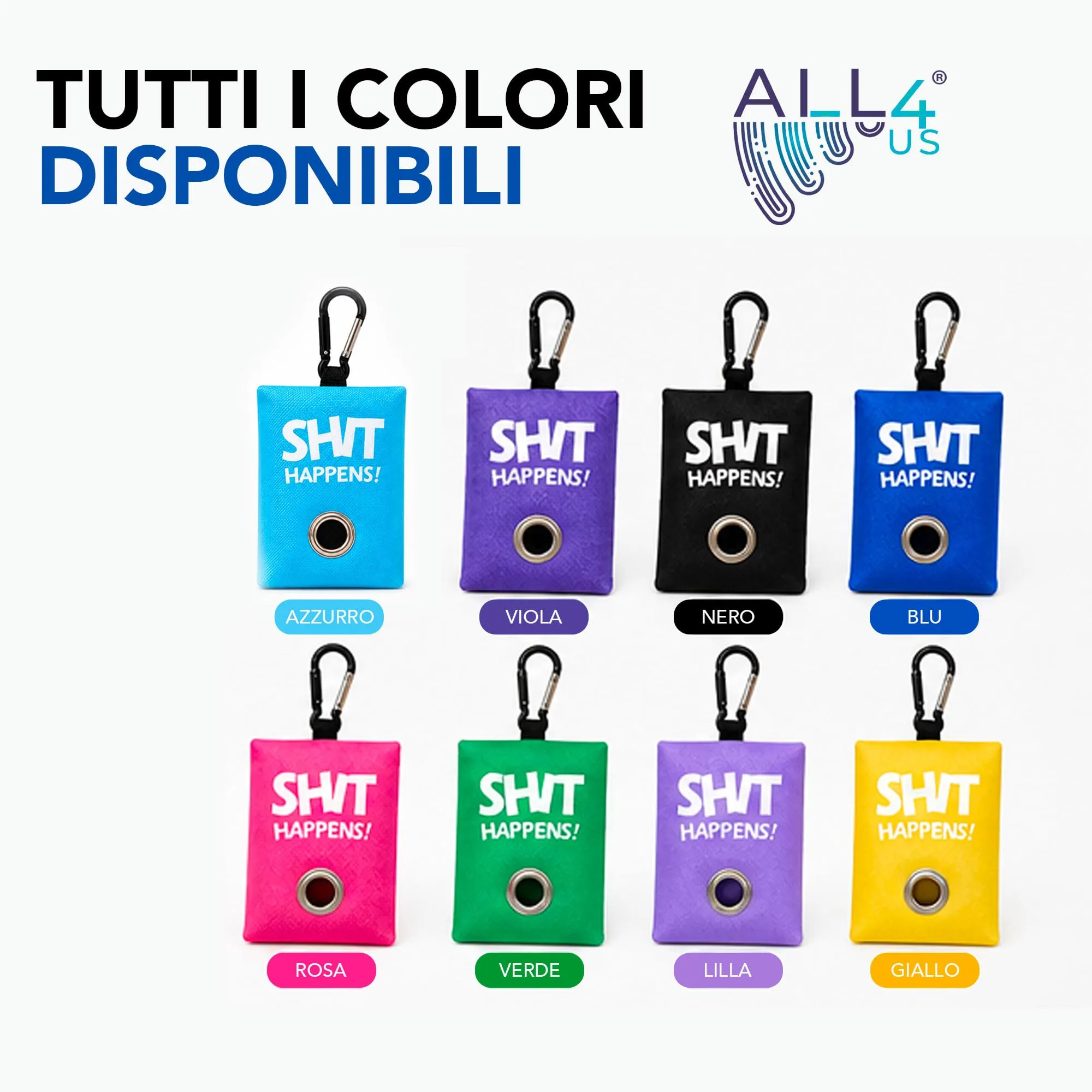 Portabustine feci cane, Dispenser per Sacchetti di Rifiuti per cani, per Guinzaglio, Porta Sacchetti per Rifiuti per Cani, con Clip in Metallo porta sacchetti cane da guinzaglio (Giallo) - immagine 6