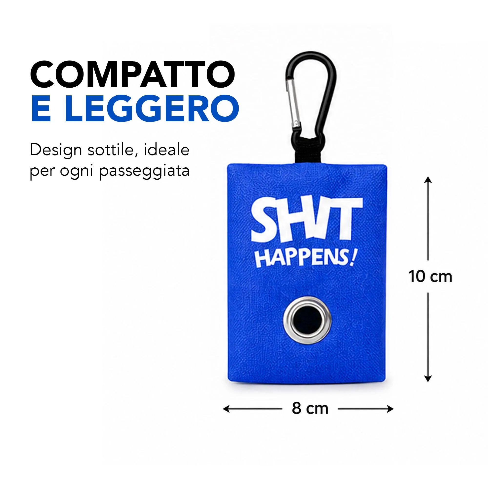 Portabustine feci cane, Dispenser per Sacchetti di Rifiuti per cani, per Guinzaglio, Porta Sacchetti per Rifiuti per Cani, con Clip in Metallo porta sacchetti cane da guinzaglio (Blu) - immagine 3