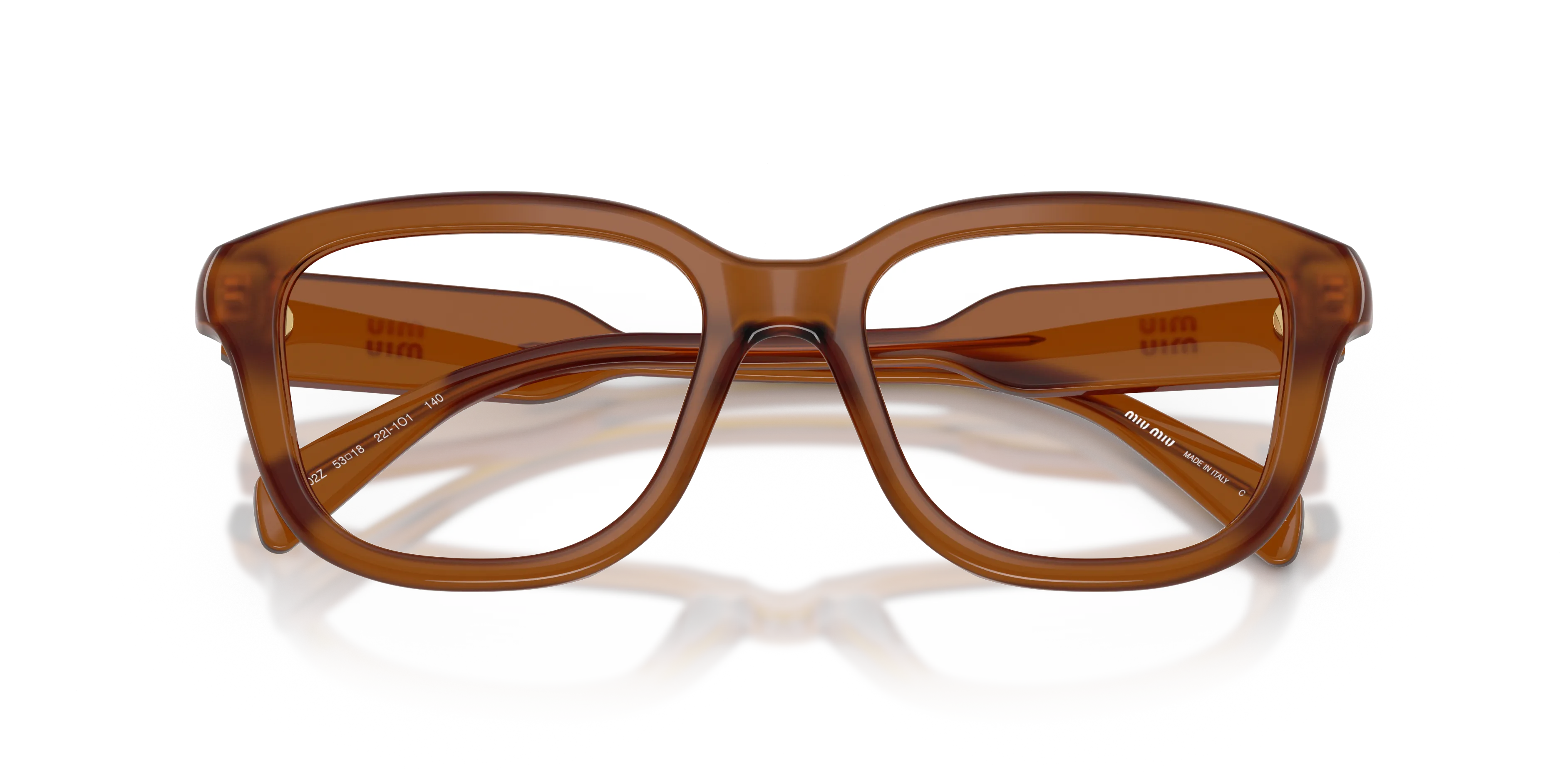 Miu Miu MU 02ZV 22I1O1 Montature da vista Acetato Marrone Trasparente Squadrata Normale - immagine 2