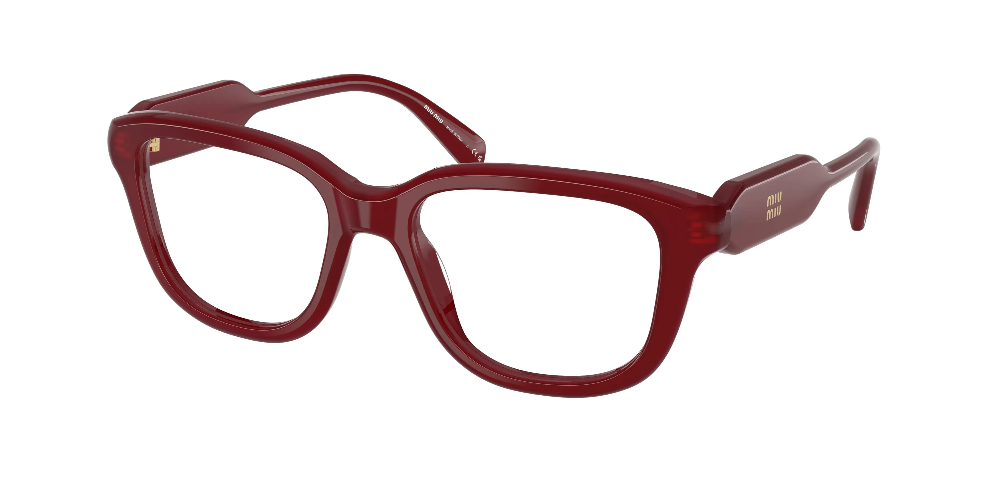 Miu Miu MU 02ZV 21I1O1 Montature da vista Acetato Rosso Trasparente Squadrata Normale - immagine 1