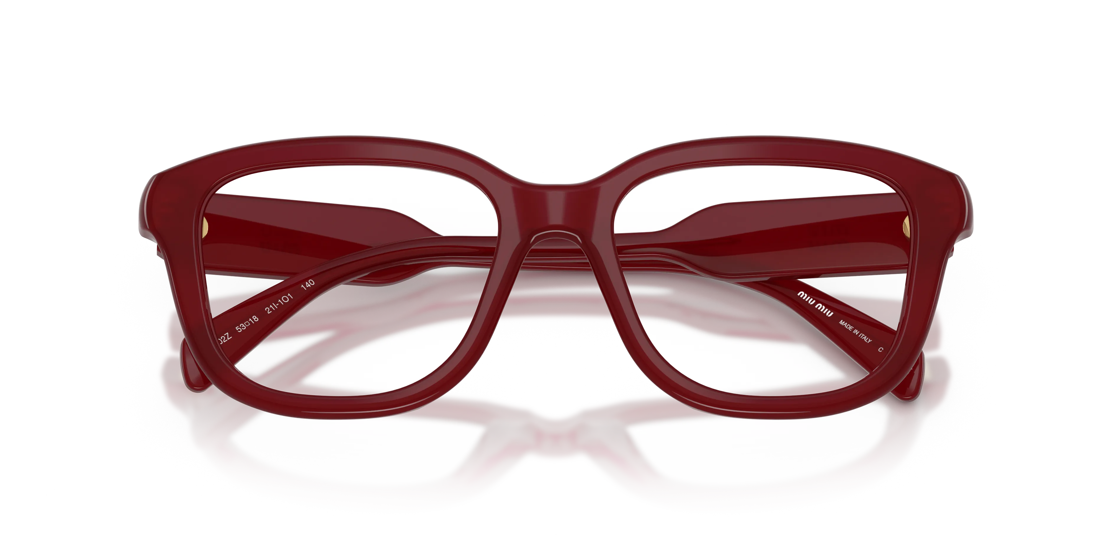 Miu Miu MU 02ZV 21I1O1 Montature da vista Acetato Rosso Trasparente Squadrata Normale - immagine 2