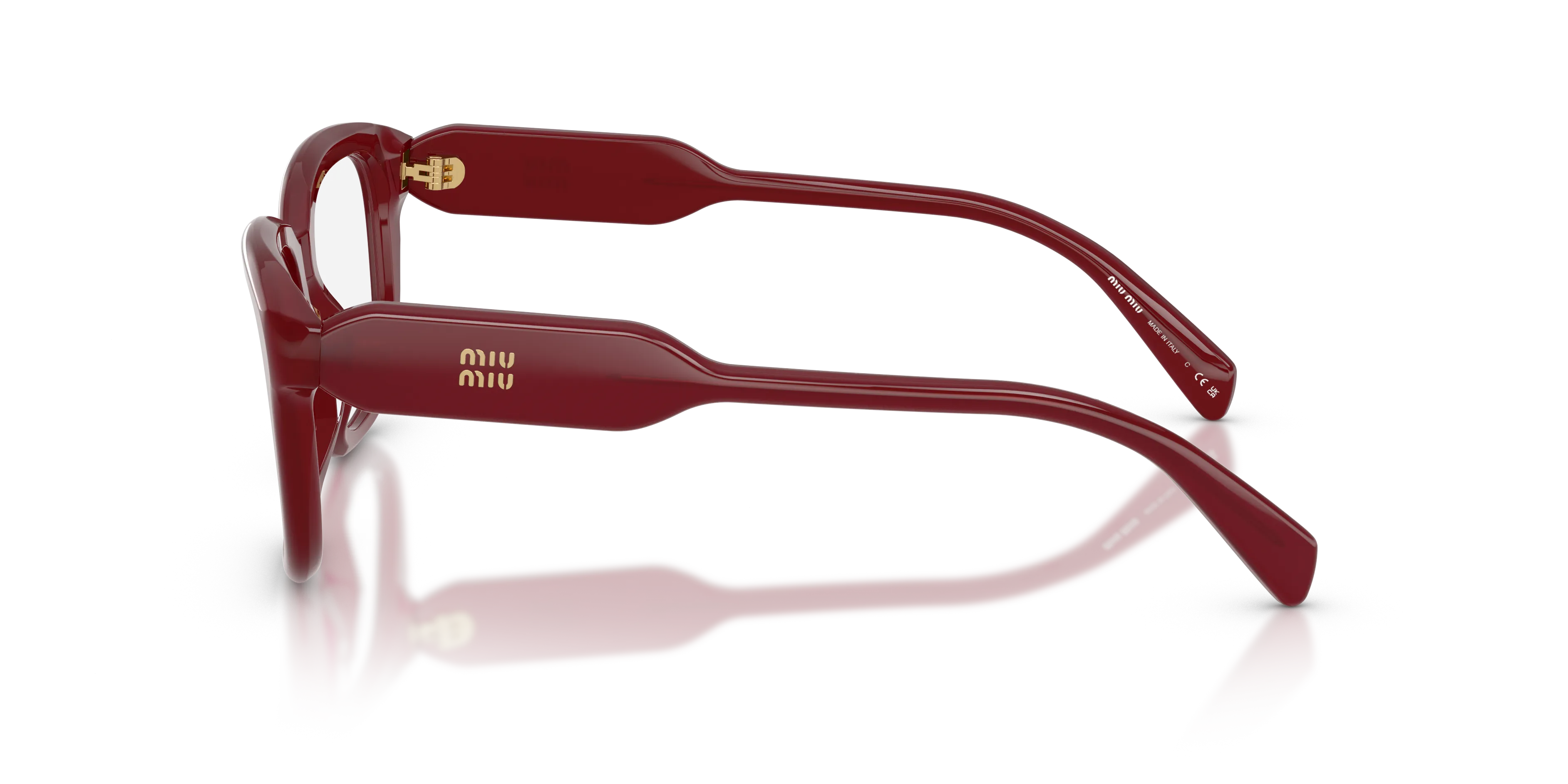 Miu Miu MU 02ZV 21I1O1 Montature da vista Acetato Rosso Trasparente Squadrata Normale - immagine 4