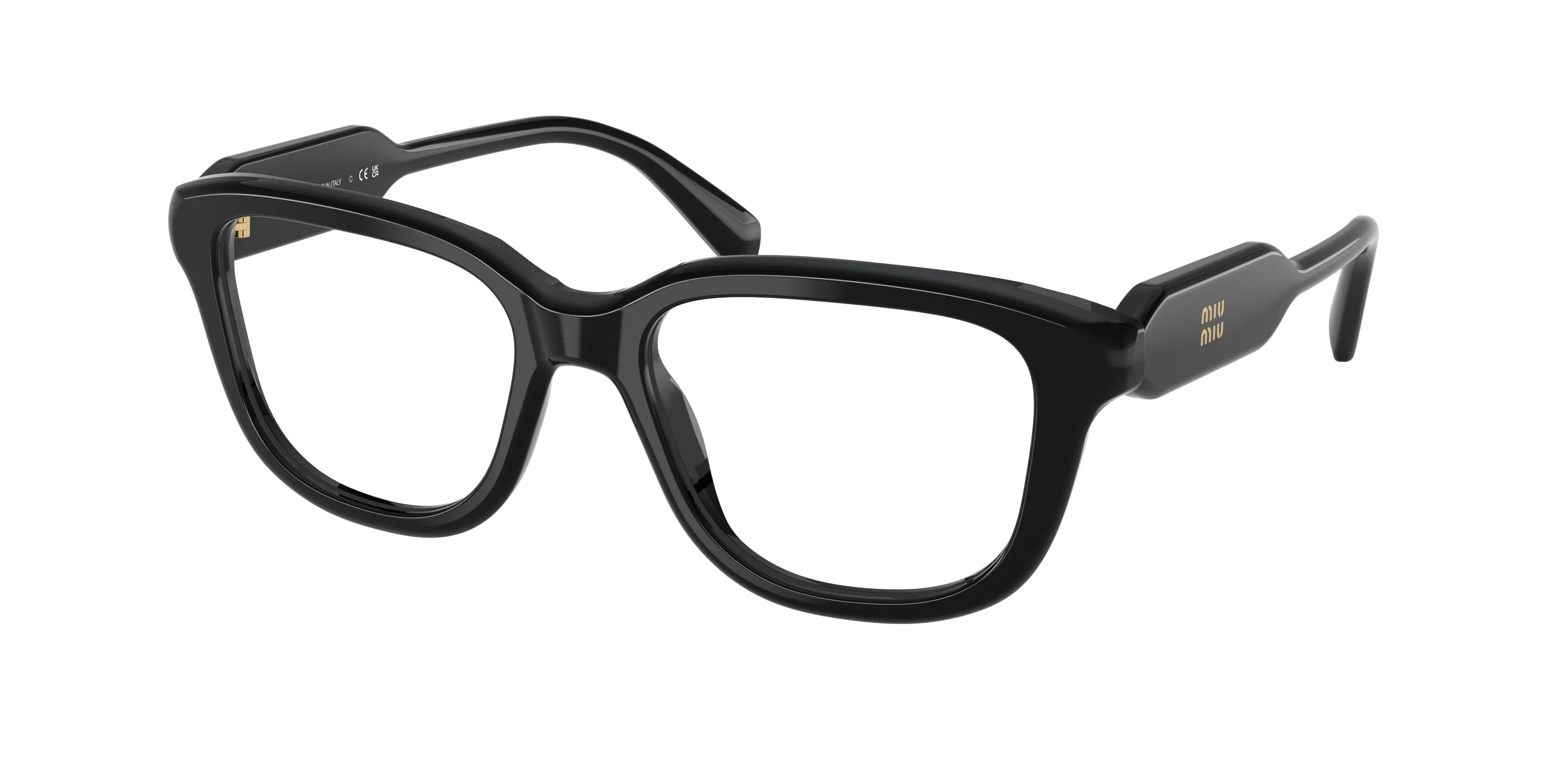 Miu Miu MU 02ZV 16K1O1 Montature da vista Acetato Nero Trasparente Squadrata Normale - immagine 1