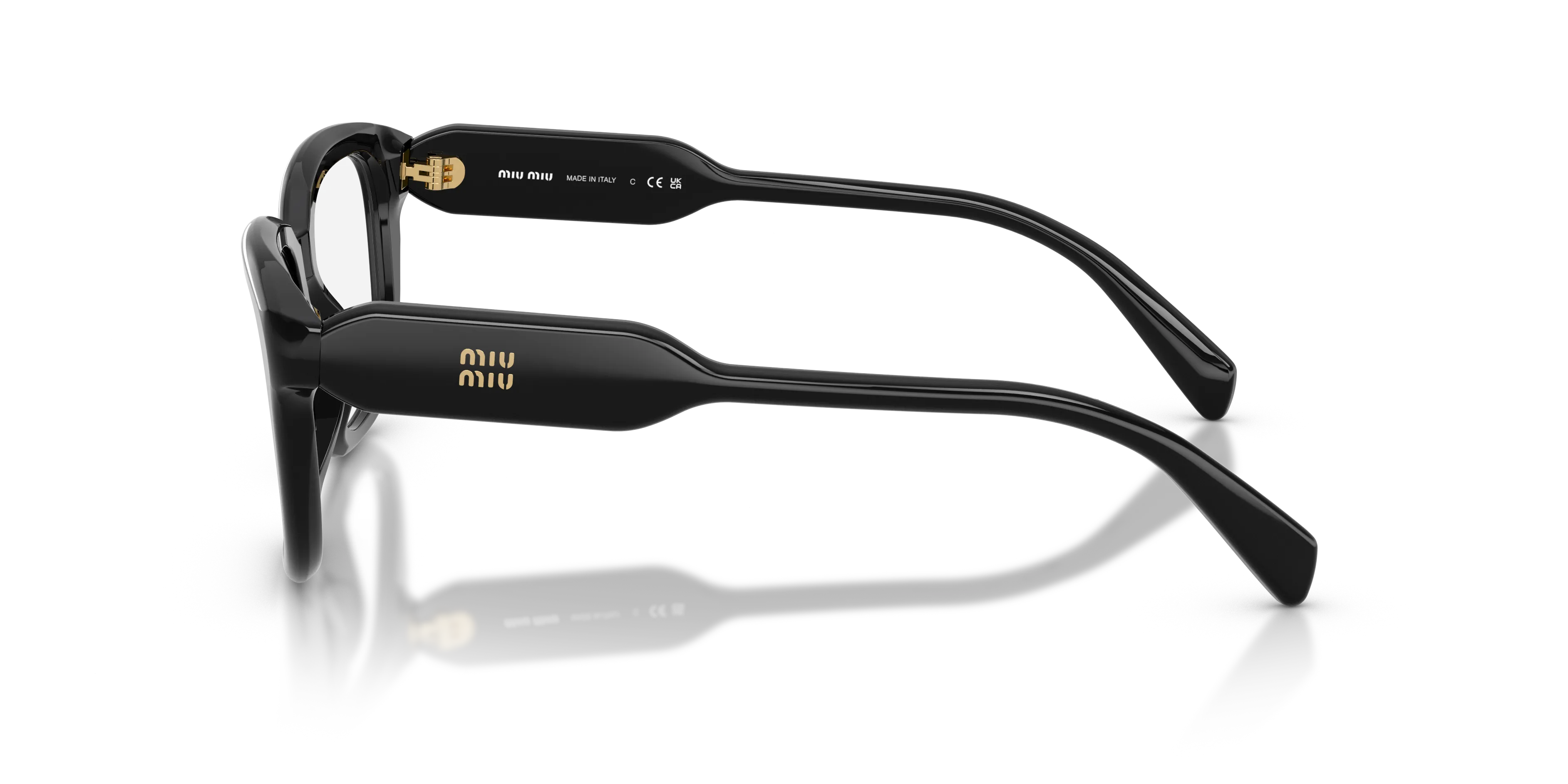 Miu Miu MU 02ZV 16K1O1 Montature da vista Acetato Nero Trasparente Squadrata Normale - immagine 4