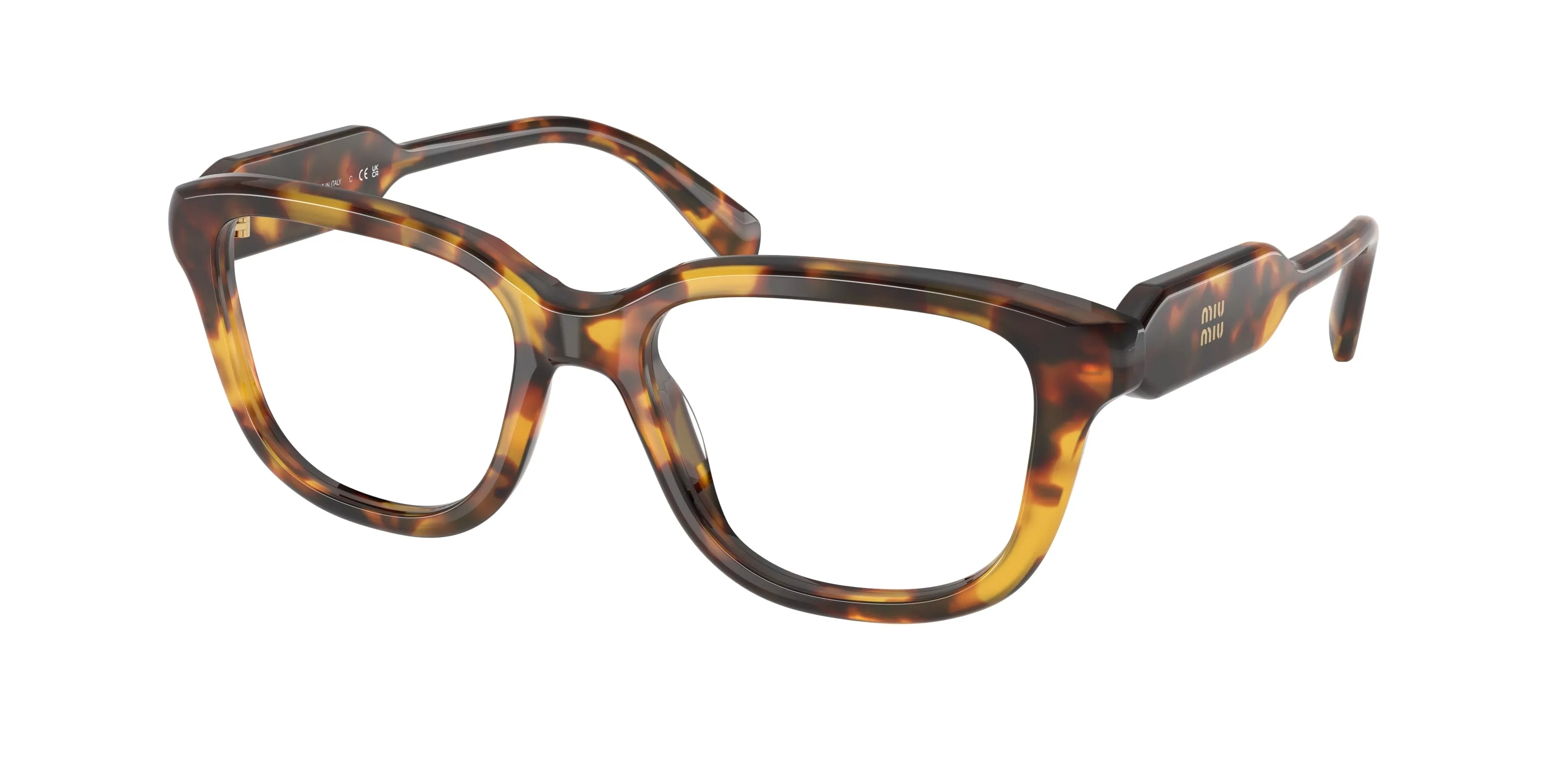 Miu Miu MU 02ZV 14L1O1 Montature da vista Acetato Tartaruga Trasparente Squadrata Normale - immagine 1