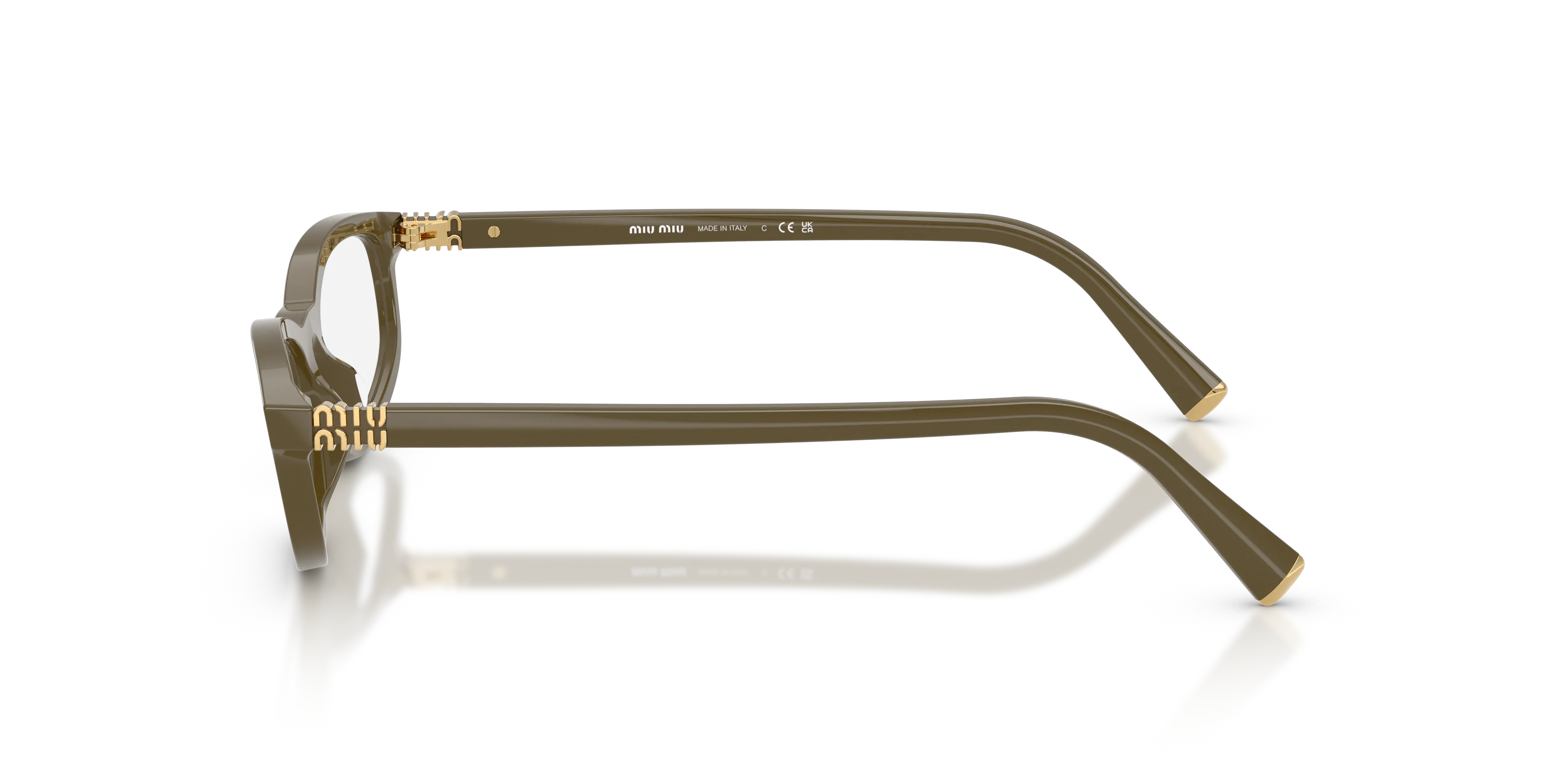 Miu Miu MU 01ZV 25L1O1 Montature da vista Acetato Verde Trasparente Rotonda Normale - immagine 4