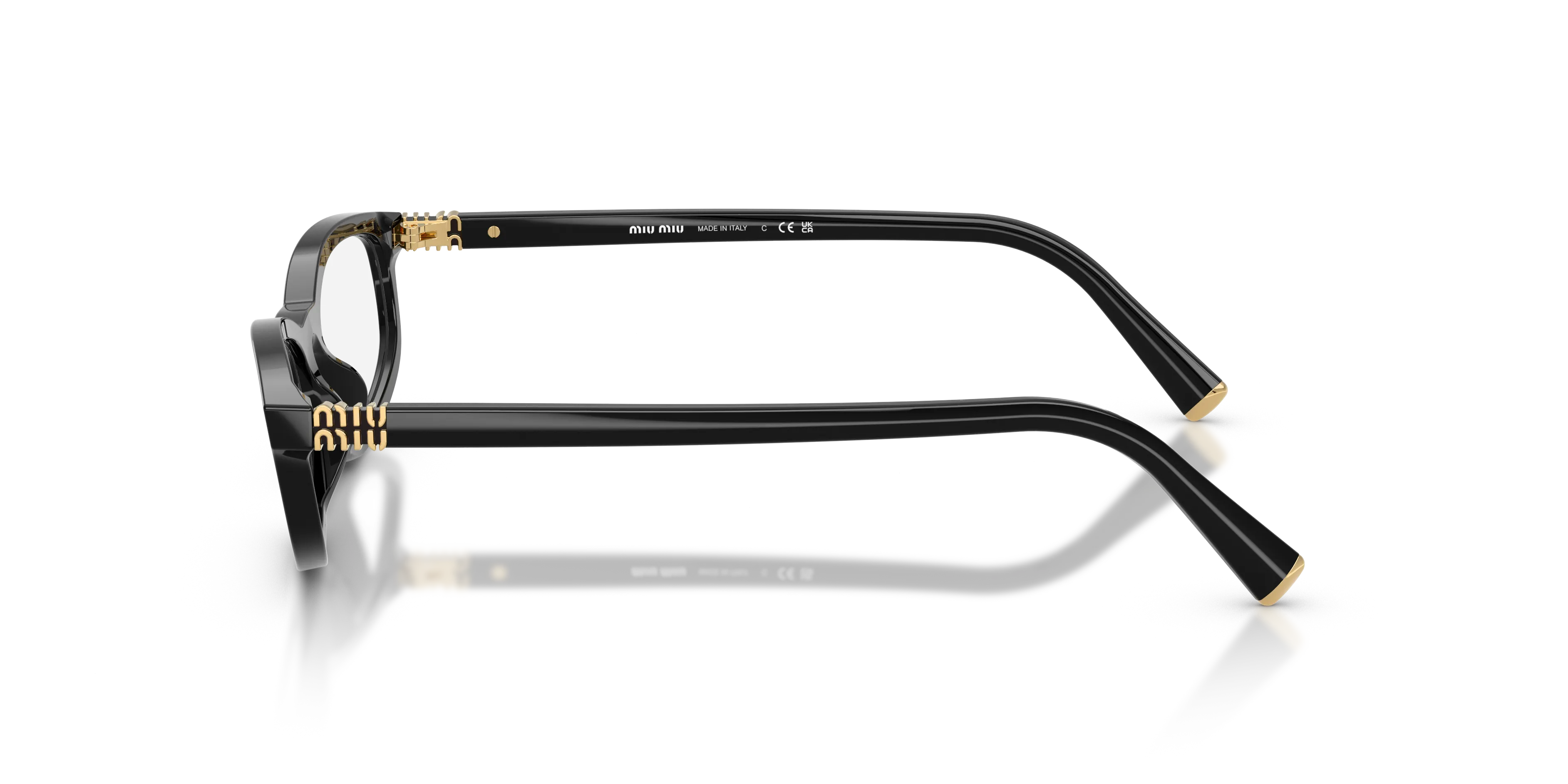 Miu Miu MU 01ZV 16K1O1 Montature da vista Acetato Nero Trasparente Rotonda Normale - immagine 4